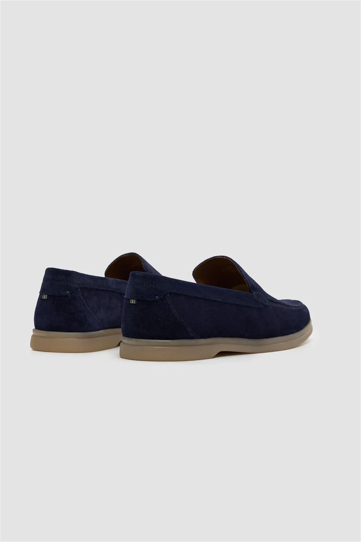 Men’s Suede Leather Moccasin Slip On Loafer Shoes - Breezy - Navy - Image 3