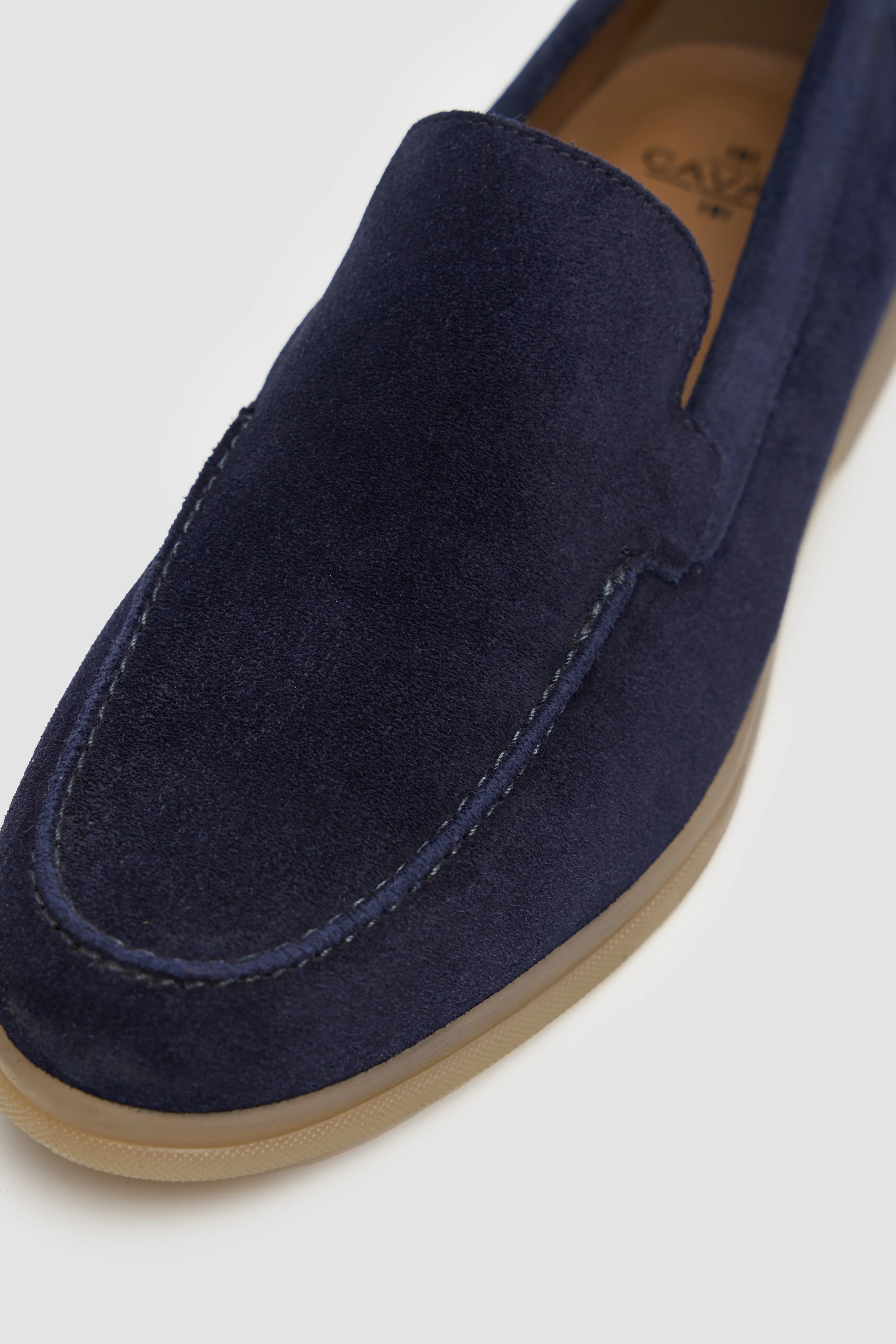 Men’s Suede Leather Moccasin Slip On Loafer Shoes - Breezy - Navy - Image 4