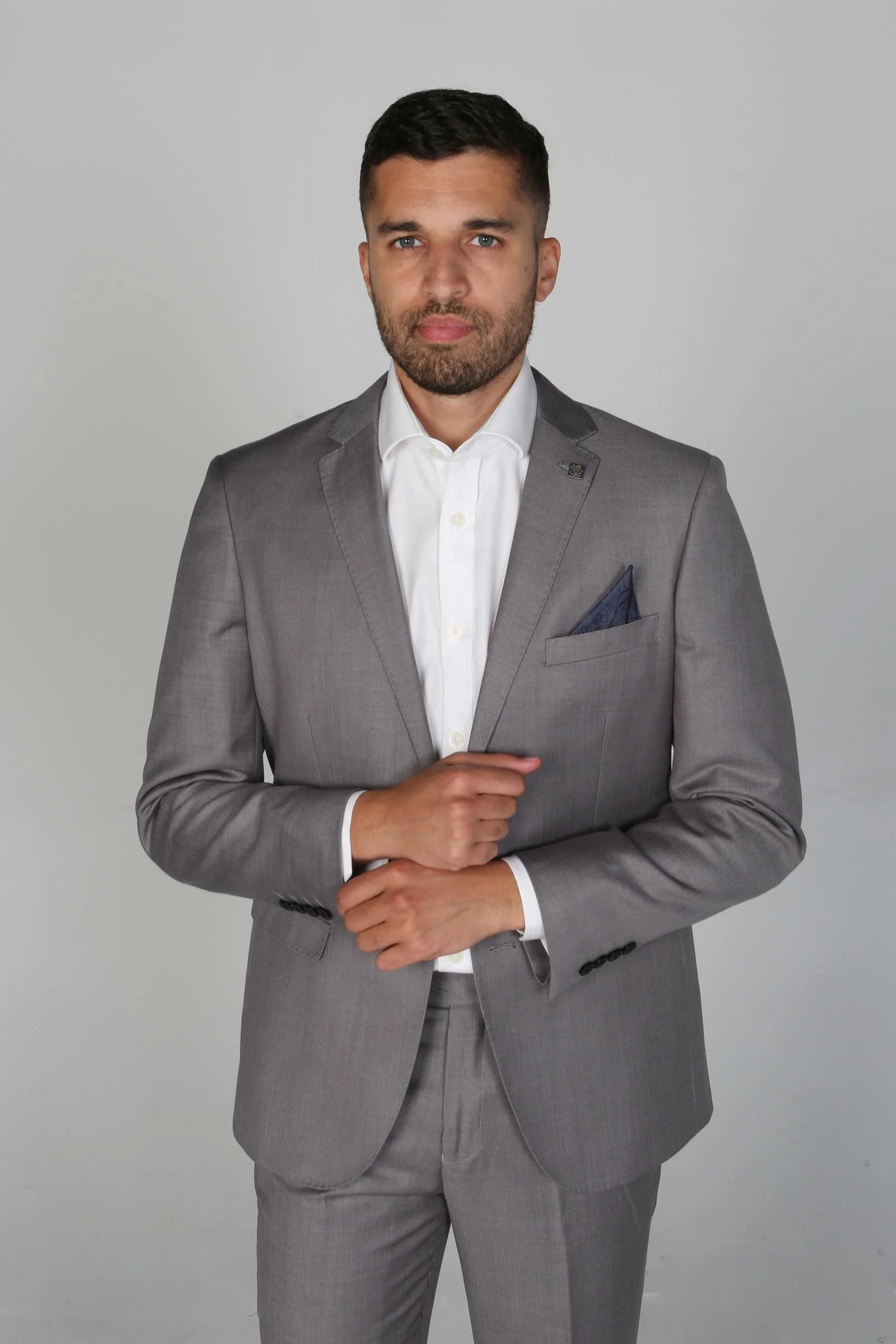 Men's Tailored Fit Formal Suit  - CHARLES - Light Grey - Image 5