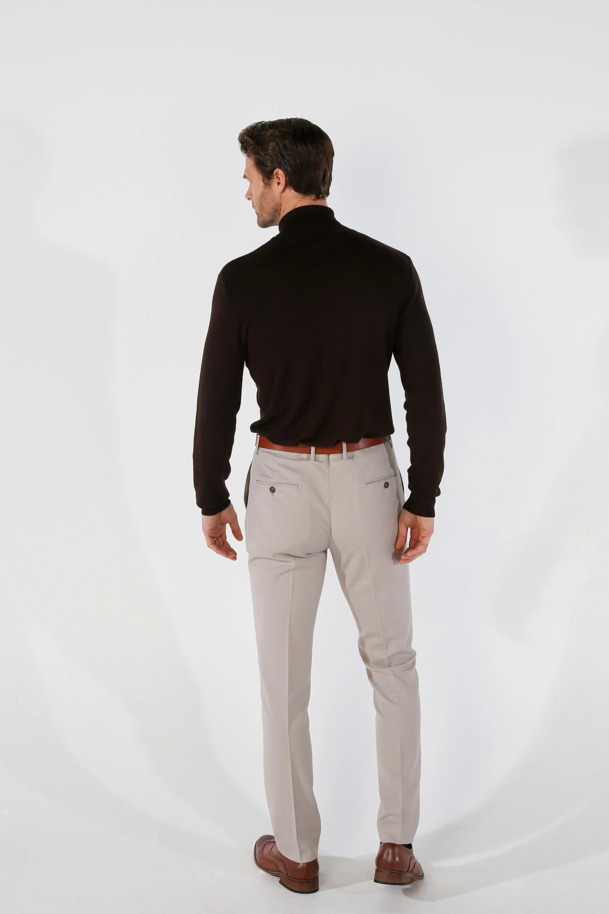 Men's Tailored Fit Formal Suit - MAYFAIR - Stone Beige - Image 8
