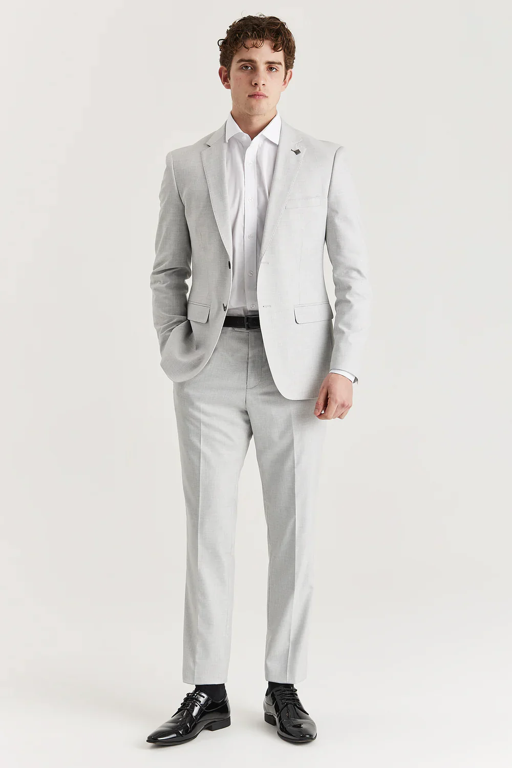 Men’s Tailored Fit Formal Trousers - Belmont - Silver - Image 2