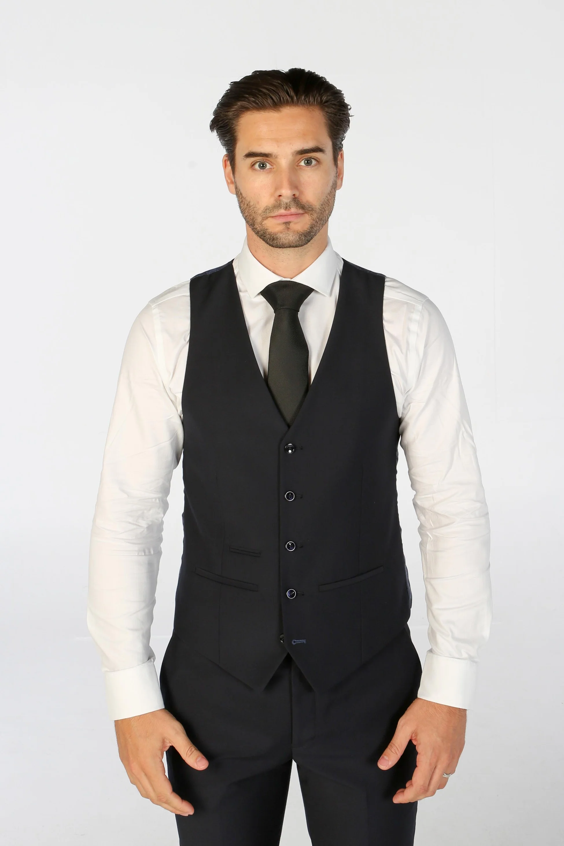 Men's Tailored Fit Navy Suit - PARKER - Navy - Image 6