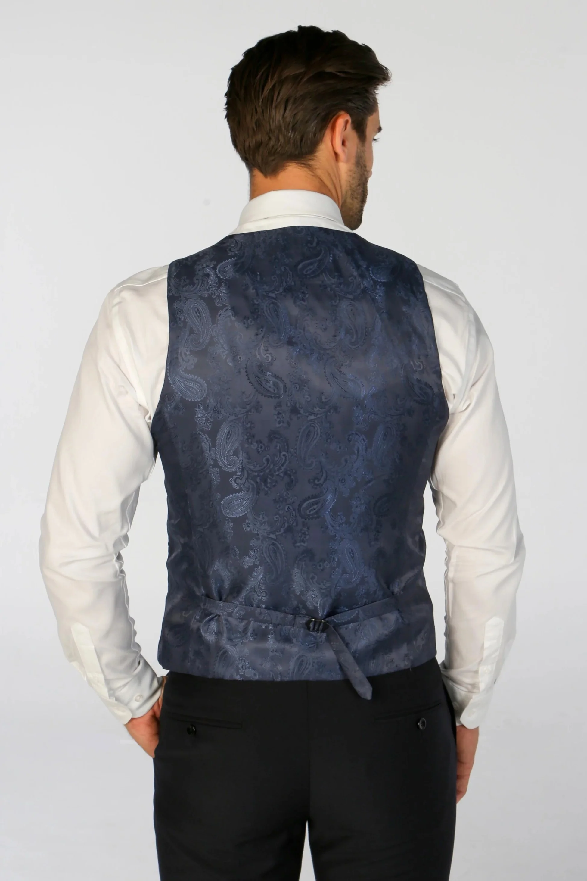Men's Tailored Fit Navy Suit - PARKER - Navy - Image 8