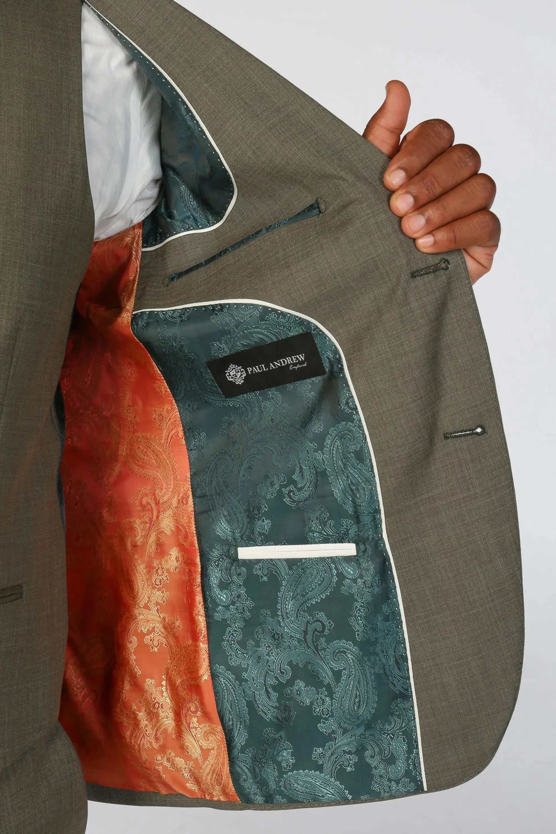 Men's Tailored Fit Plaid 2PC Formal Suit - KURT - Sage Green - Image 4