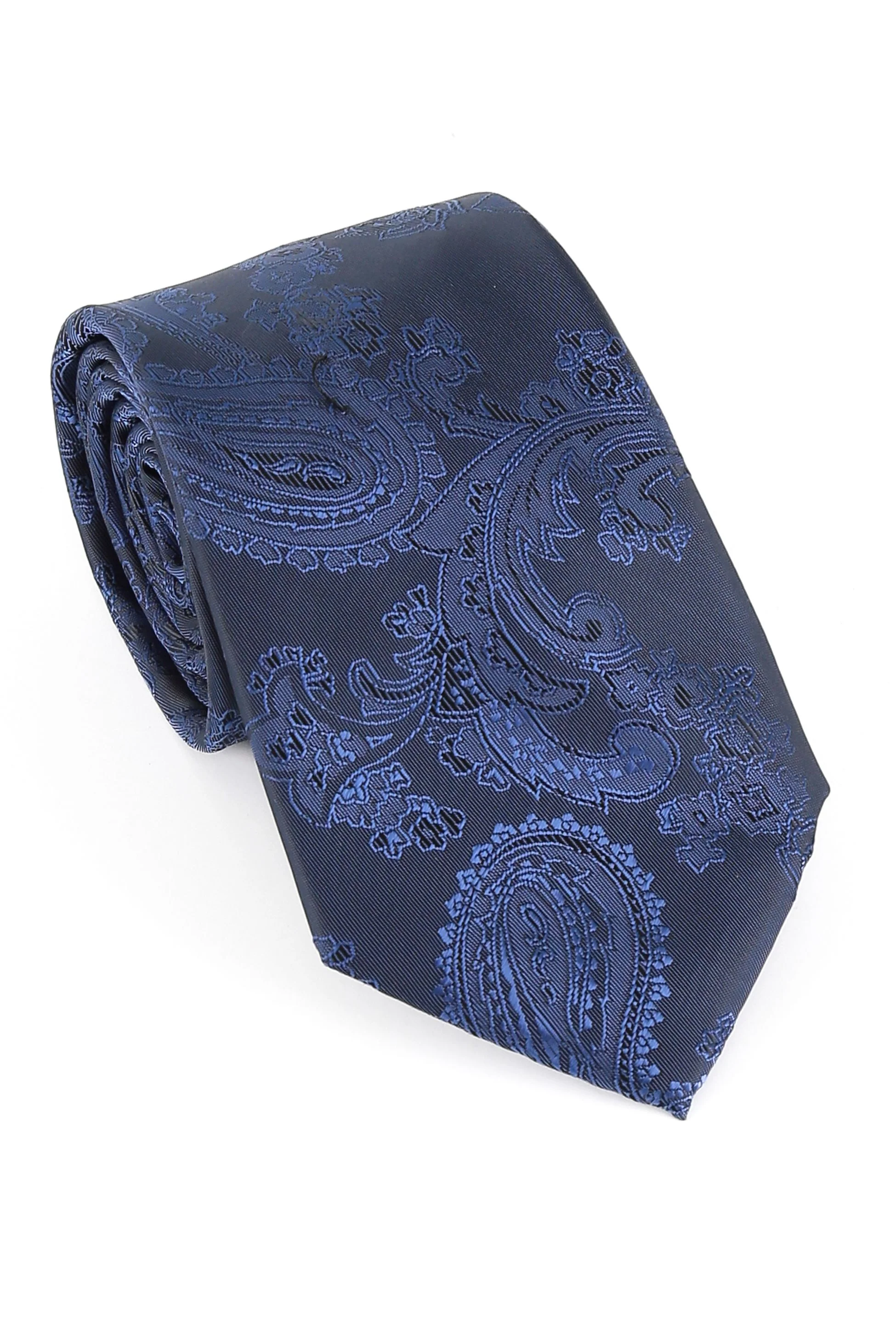 Men's Paisley Tie Cufflink Set - Dark Blue - Image 4