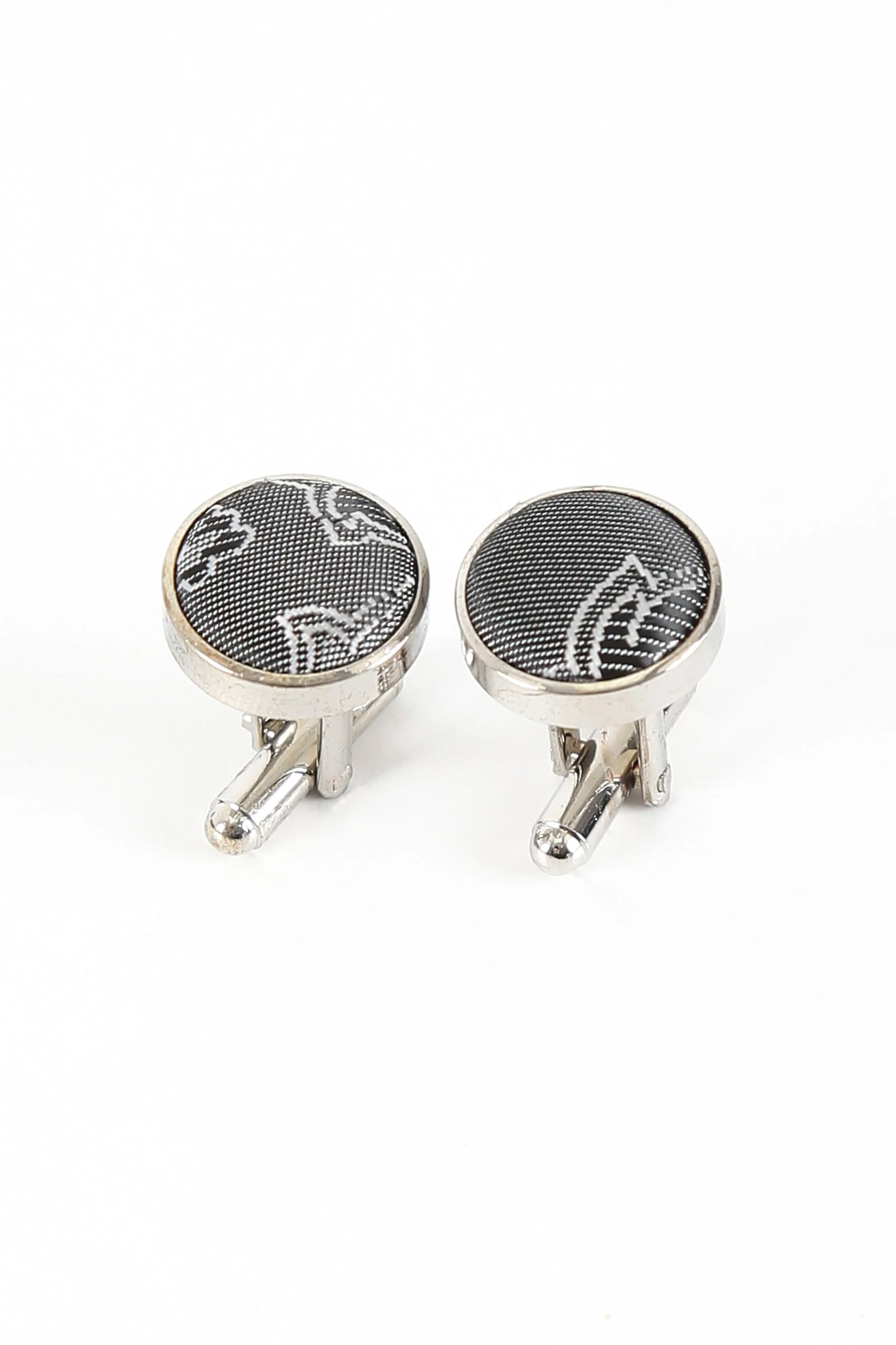 Men's Paisley Tie Cufflink Set - Grey - Image 6