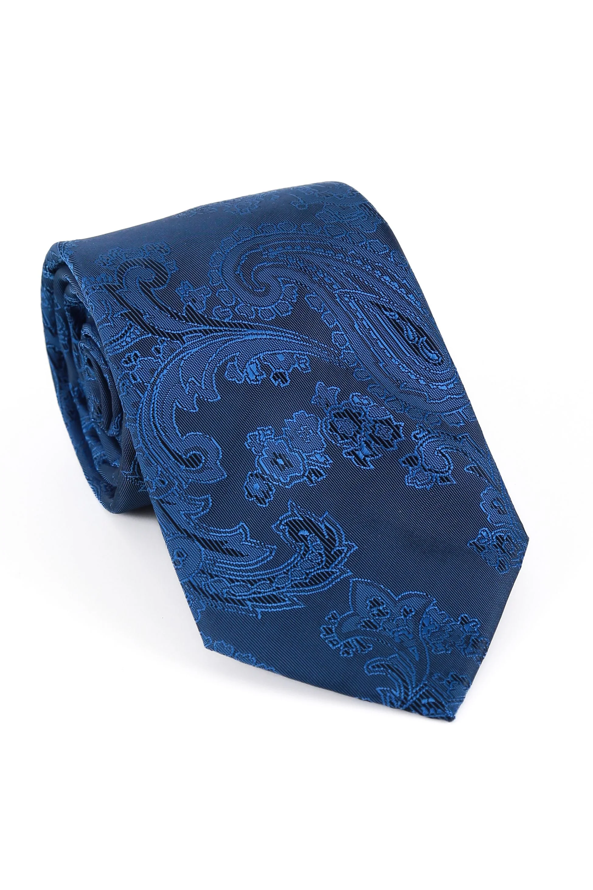 Men's Paisley Tie Cufflink Set - Royal Blue - Image 4