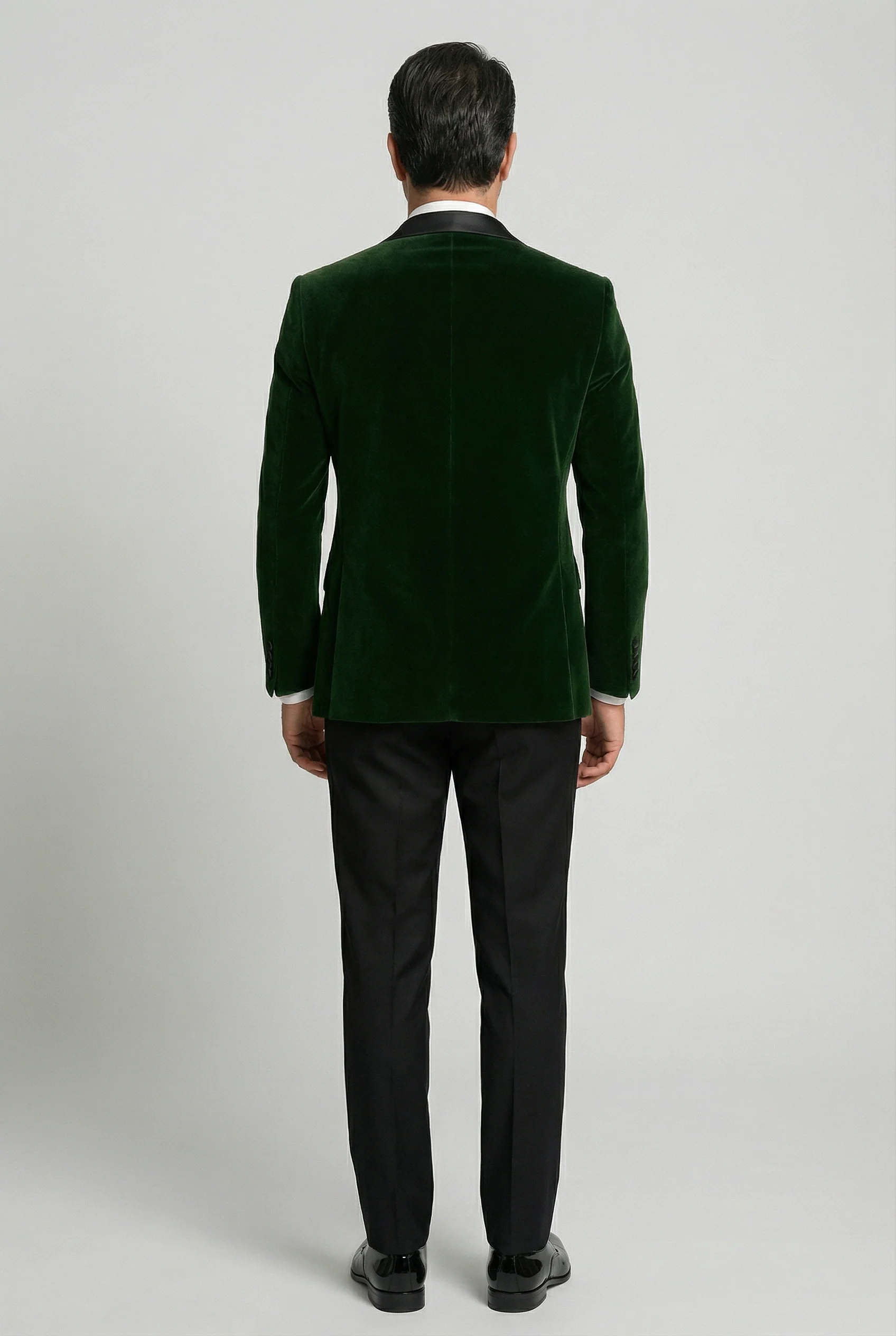Men’s Velvet Blazer Satin Lapel Dinner Jacket - Mayfair - Green - Image 4