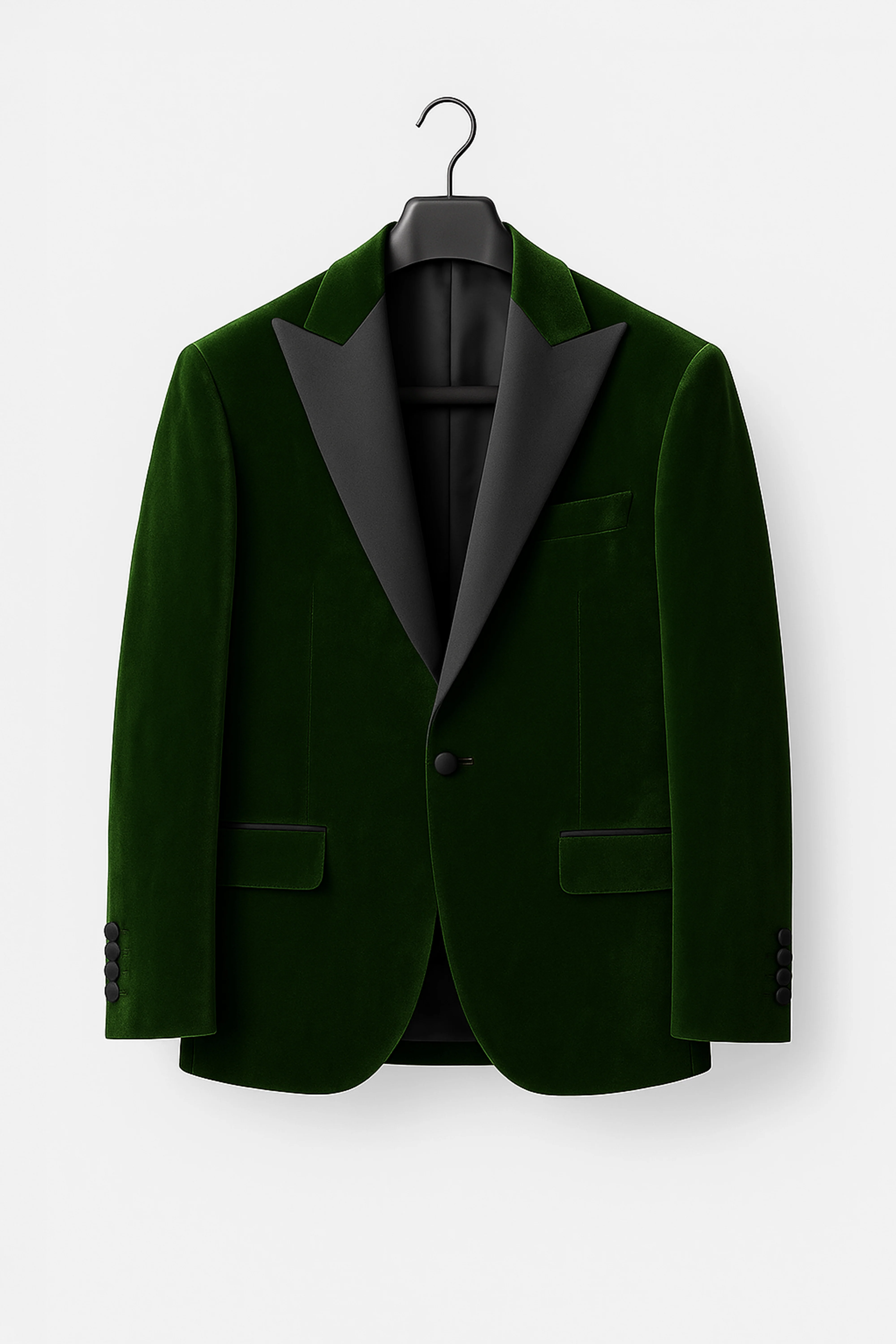 Men’s Velvet Blazer Satin Lapel Dinner Jacket - Mayfair - Green - Image 5