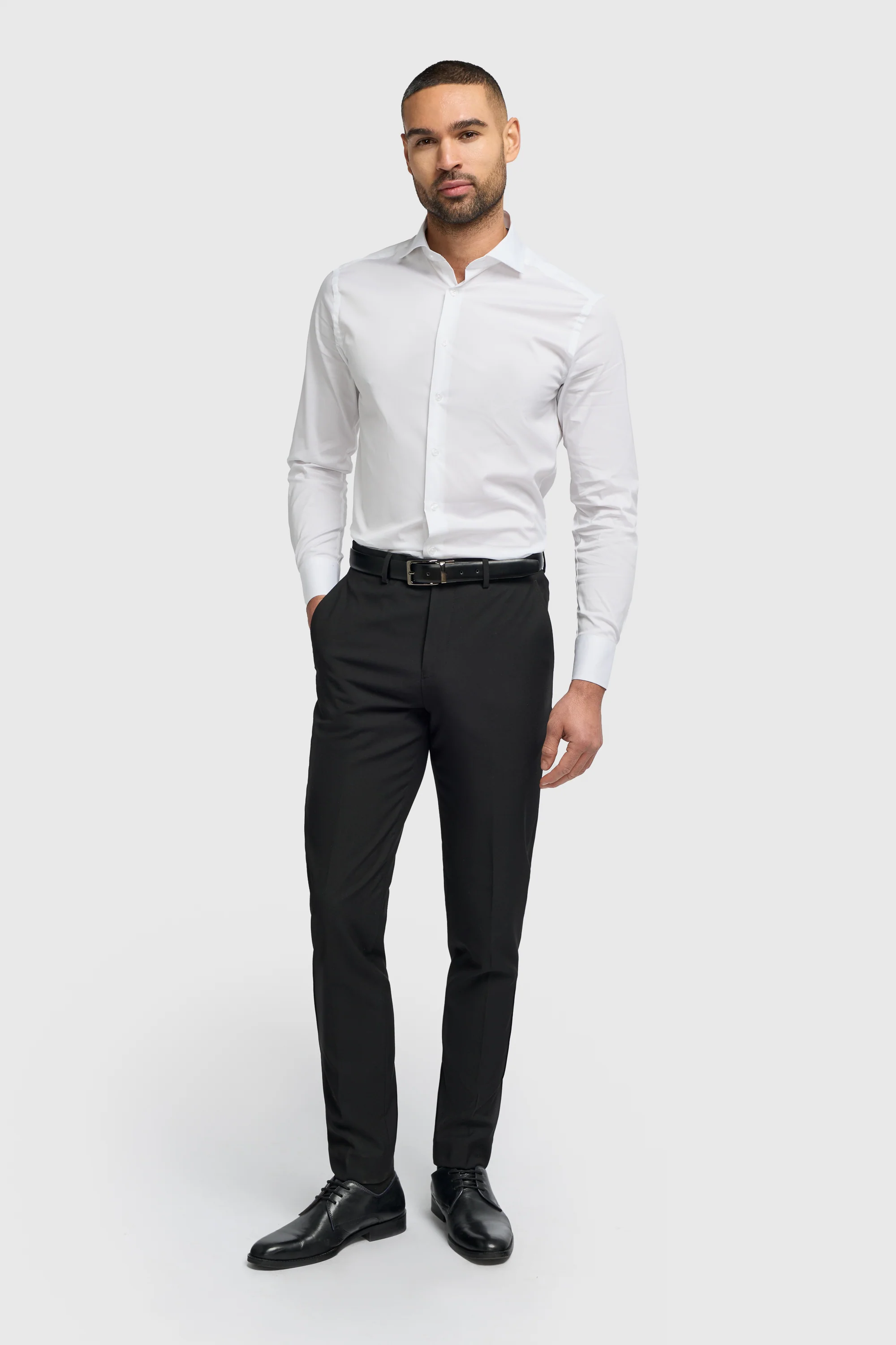 Men’s White Cotton Long Sleeve Formal Shirt - Piccinni - Image 2