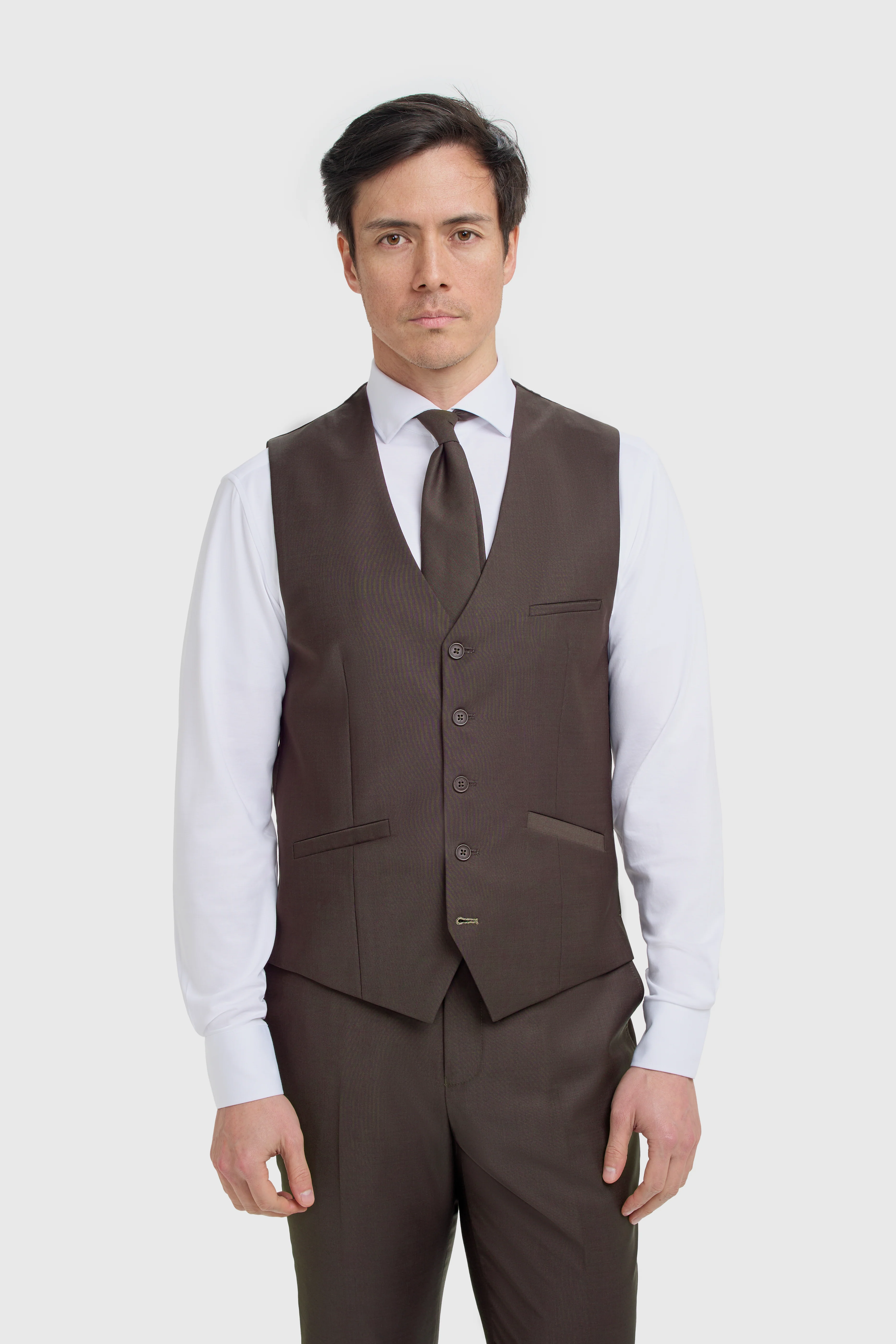 Men’s Wool 3-Piece Slim Fit Formal Suit - Bond – Auburn - Image 3