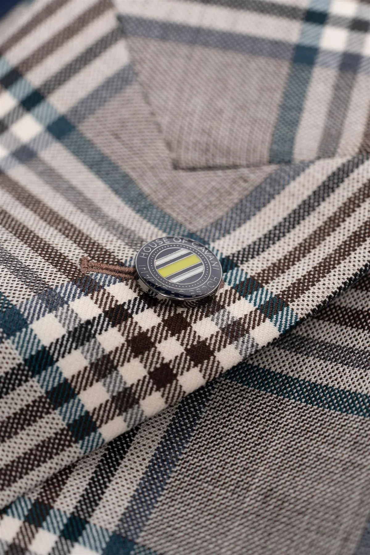 Men’s Wool Blend Plaid Check Blazer - Pietro - Beige - Image 6