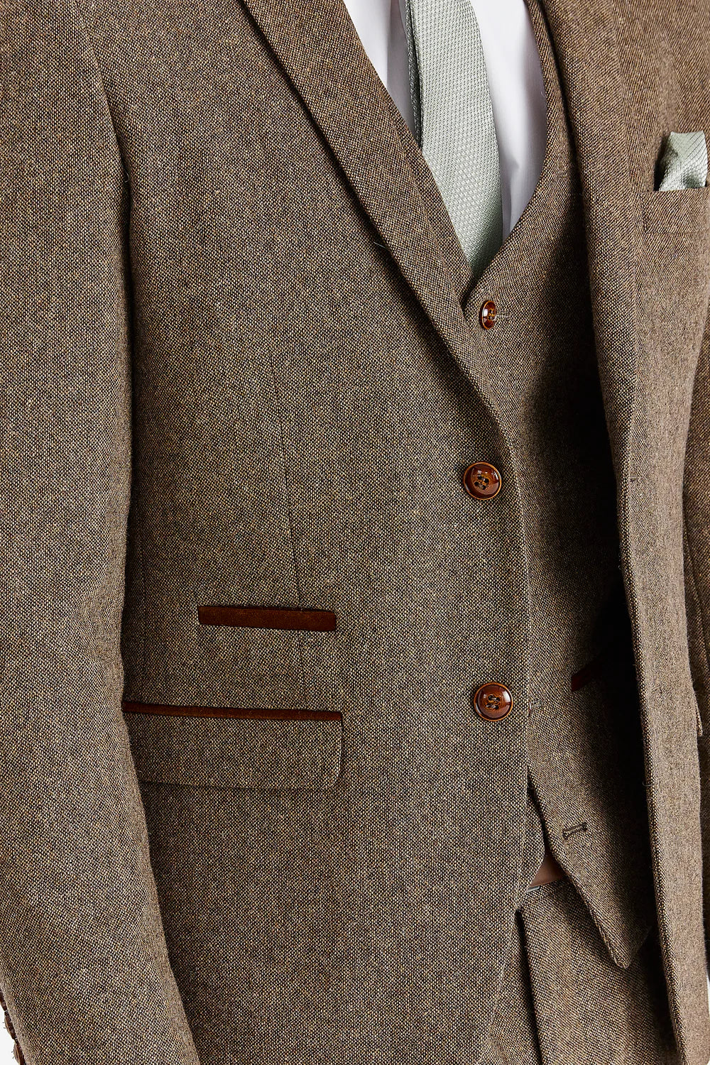 Men’s Tweed Wool Suit - OSCAR - Brown - Image 4