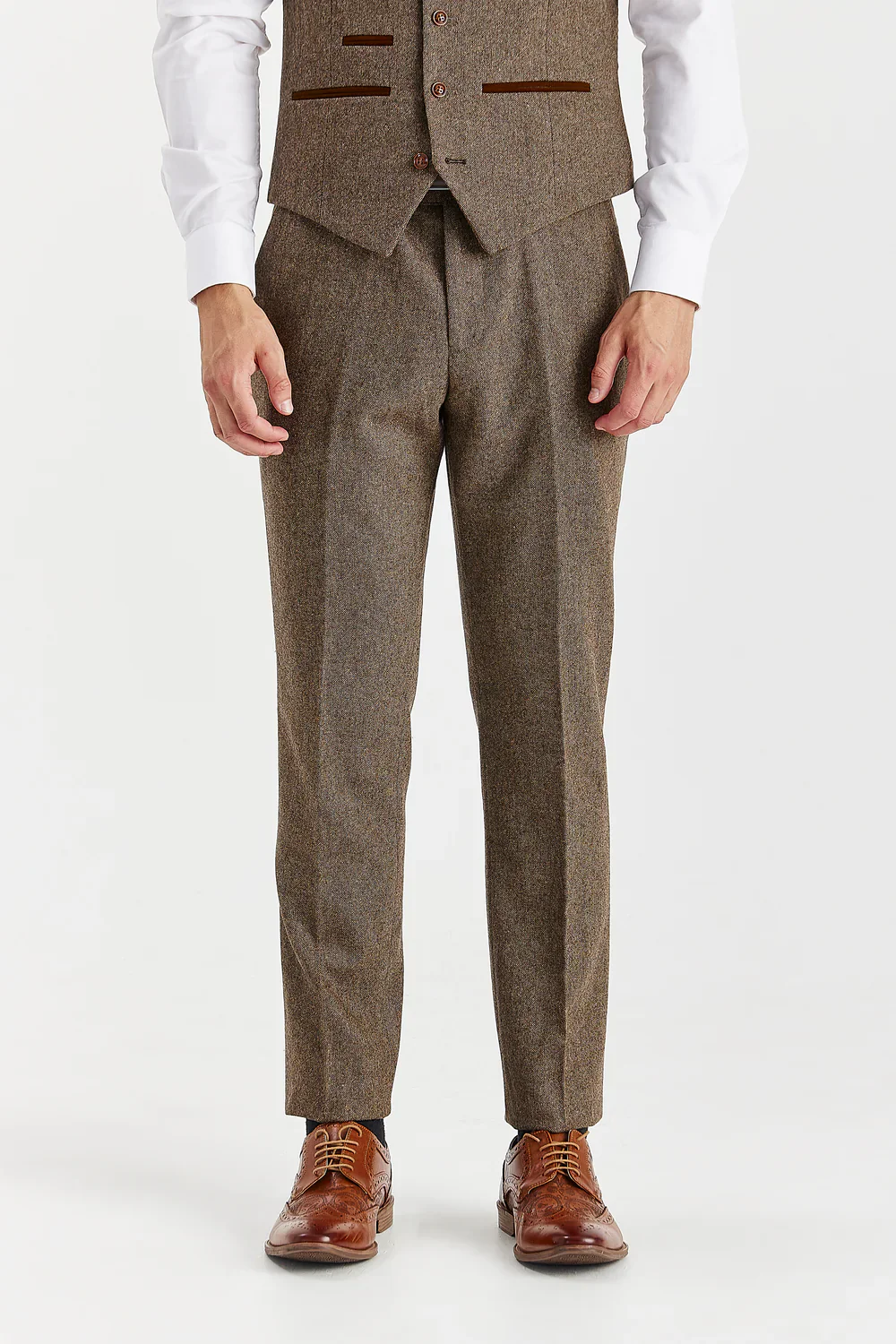 Men’s Tweed Wool Suit - OSCAR - Brown - Image 7
