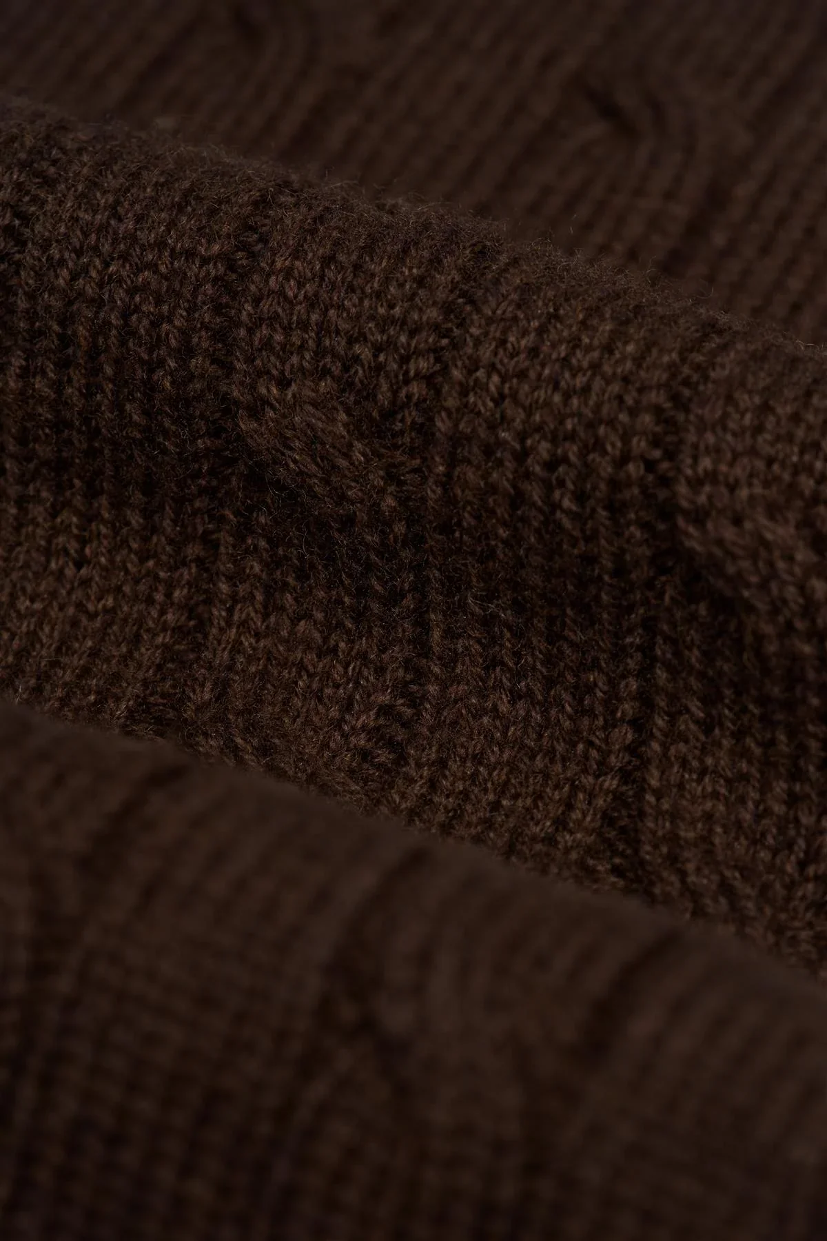 Men’s Wool Cable Knit Pullover Jumper - Foston - Brown - Image 4