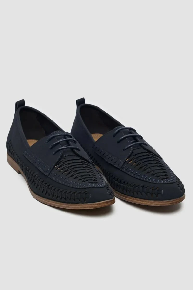 Men’s Woven Suede Dress Shoes - Calvina - Navy