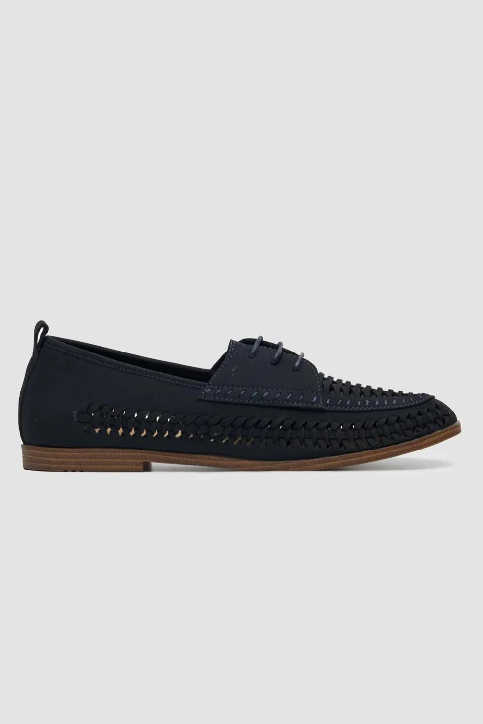 Men’s Woven Suede Dress Shoes - Calvina - Navy - Image 3