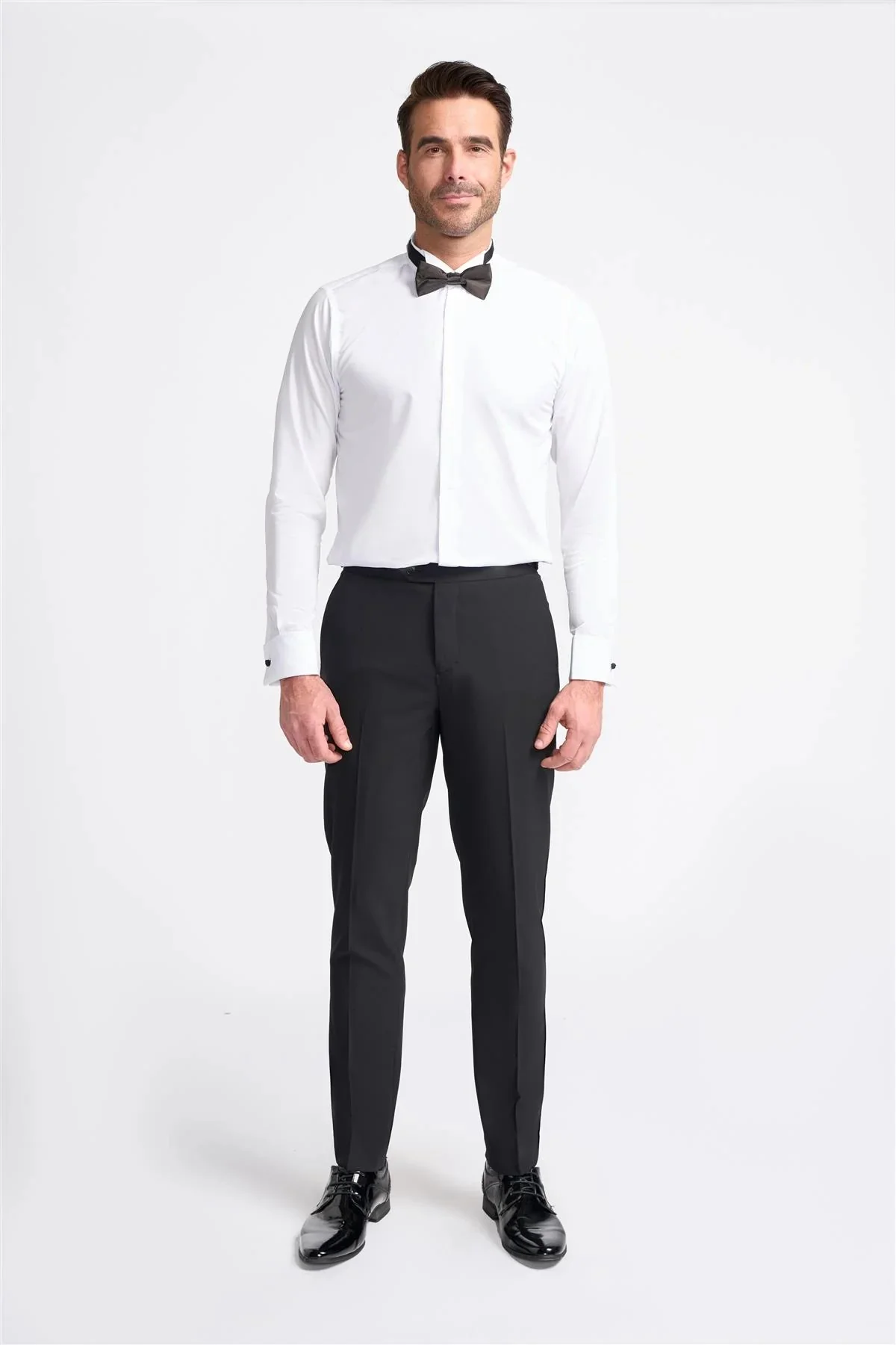 Men’s Satin Lapel Double-breasted Suit – ASPEN D/B - Black - Image 5