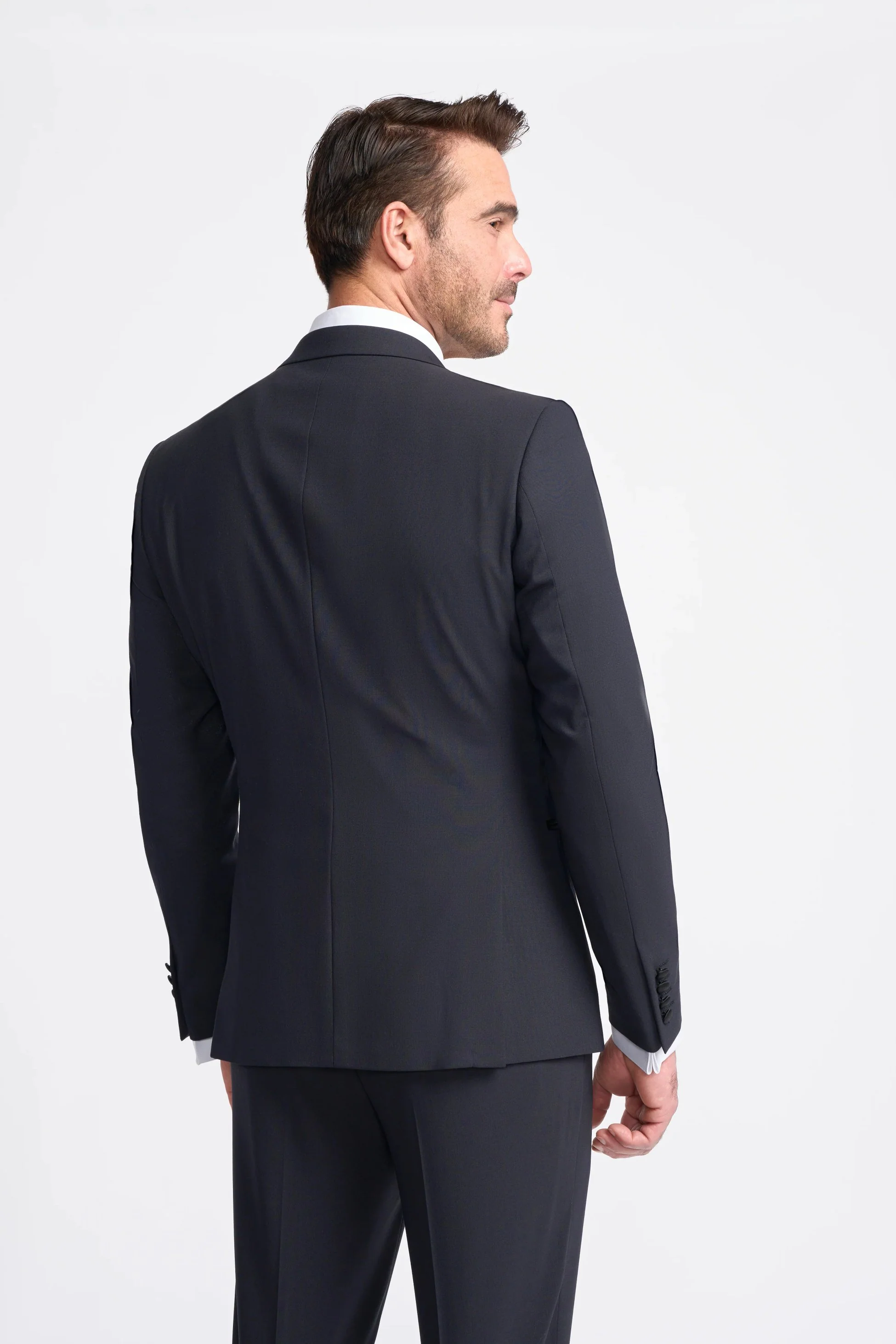Men’s Satin Lapel Double-breasted Suit – ASPEN D/B - Navy Blue - Image 3