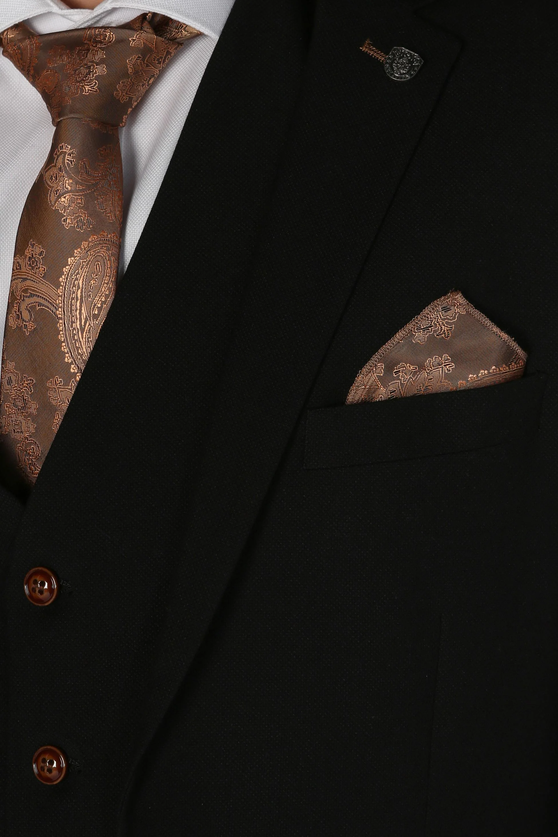 Men's Tailored Fit Suit Jacket - MAYFAIR - Black - Image 5