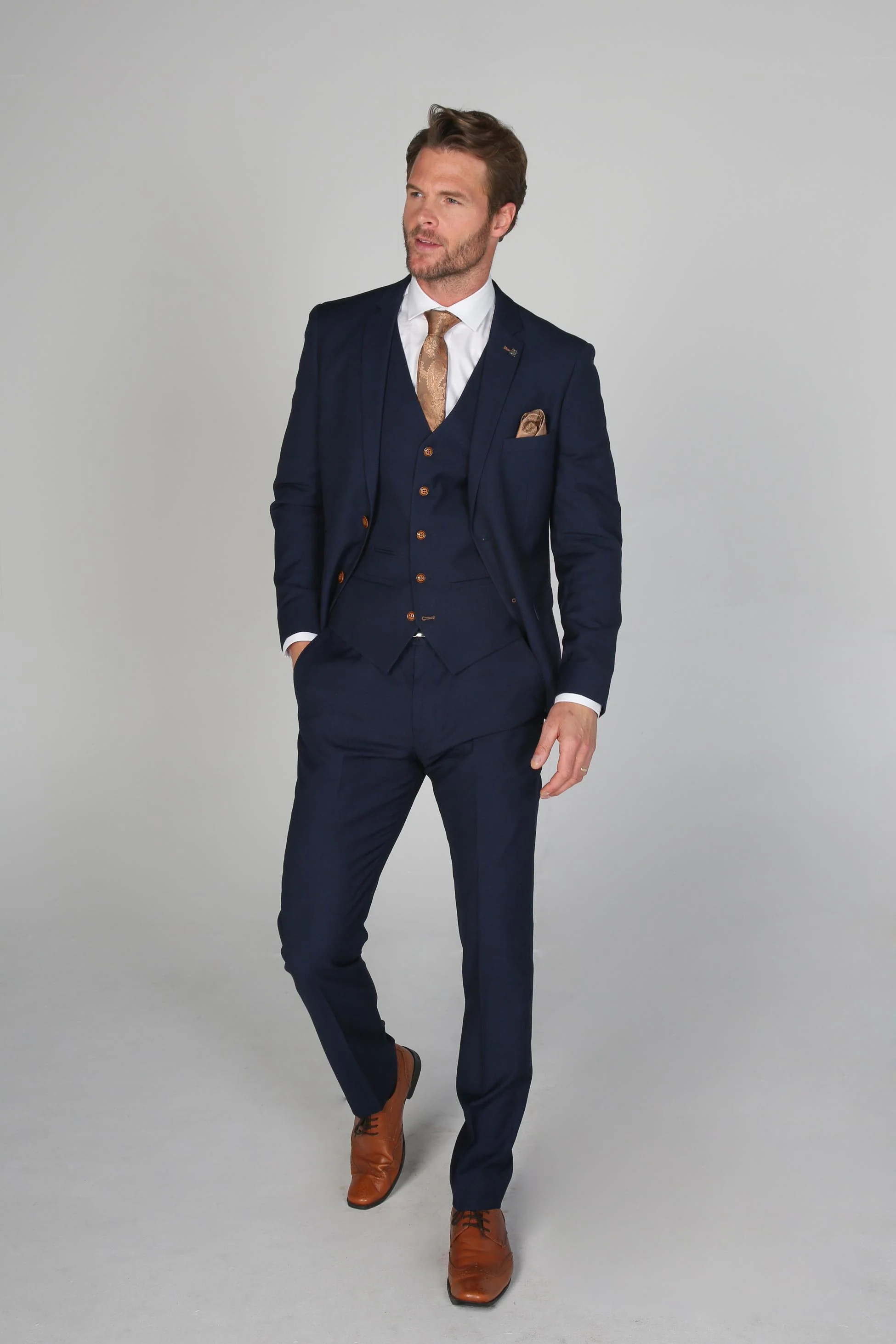 Men's Tailored Fit Suit Jacket - MAYFAIR - Navy Blue - Image 2