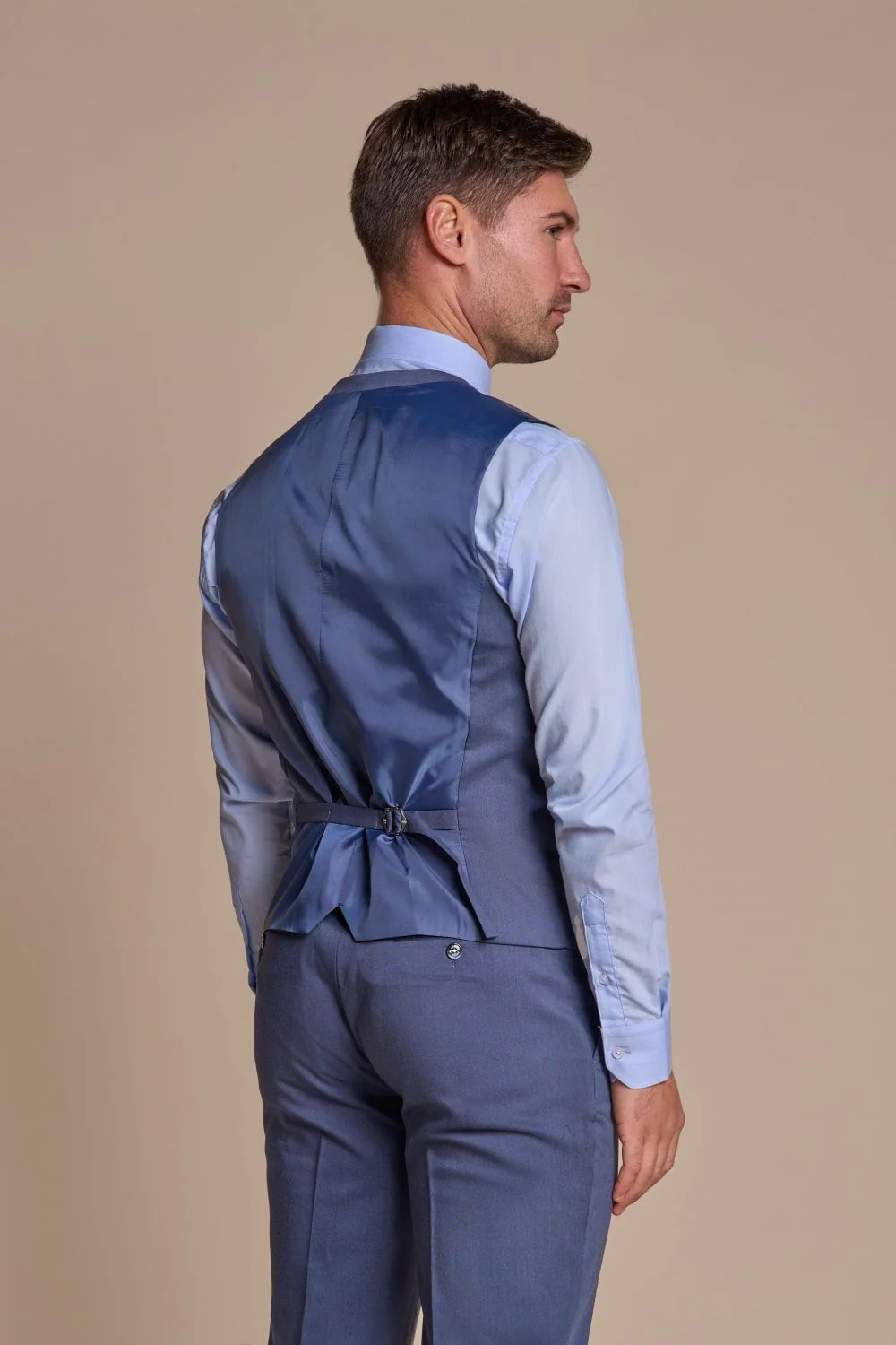 Men's Slim Fit Blue Formal Waitcoat - SPECTER - Image 3