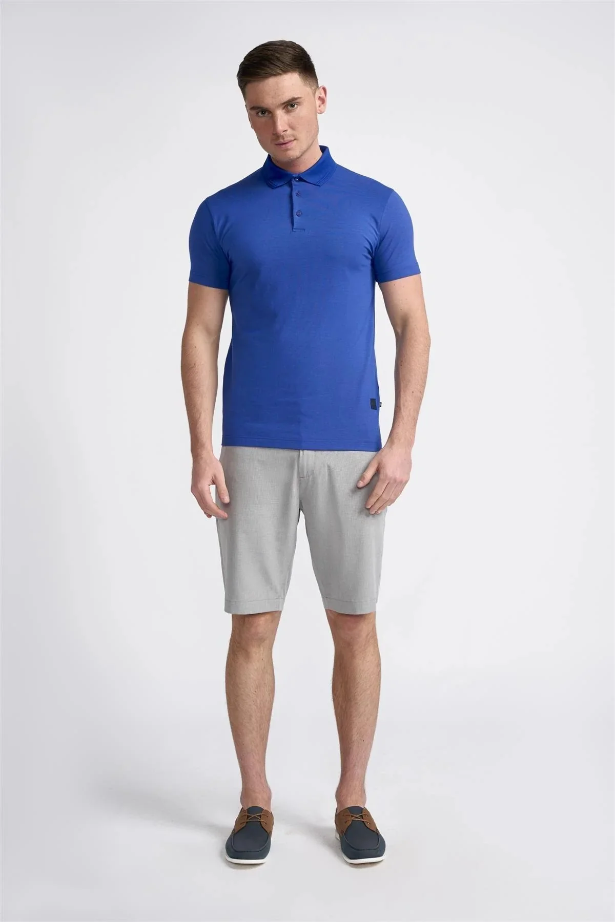 Men's Cotton Summer Essential Textured Short – DENVER - Grey - Image 2