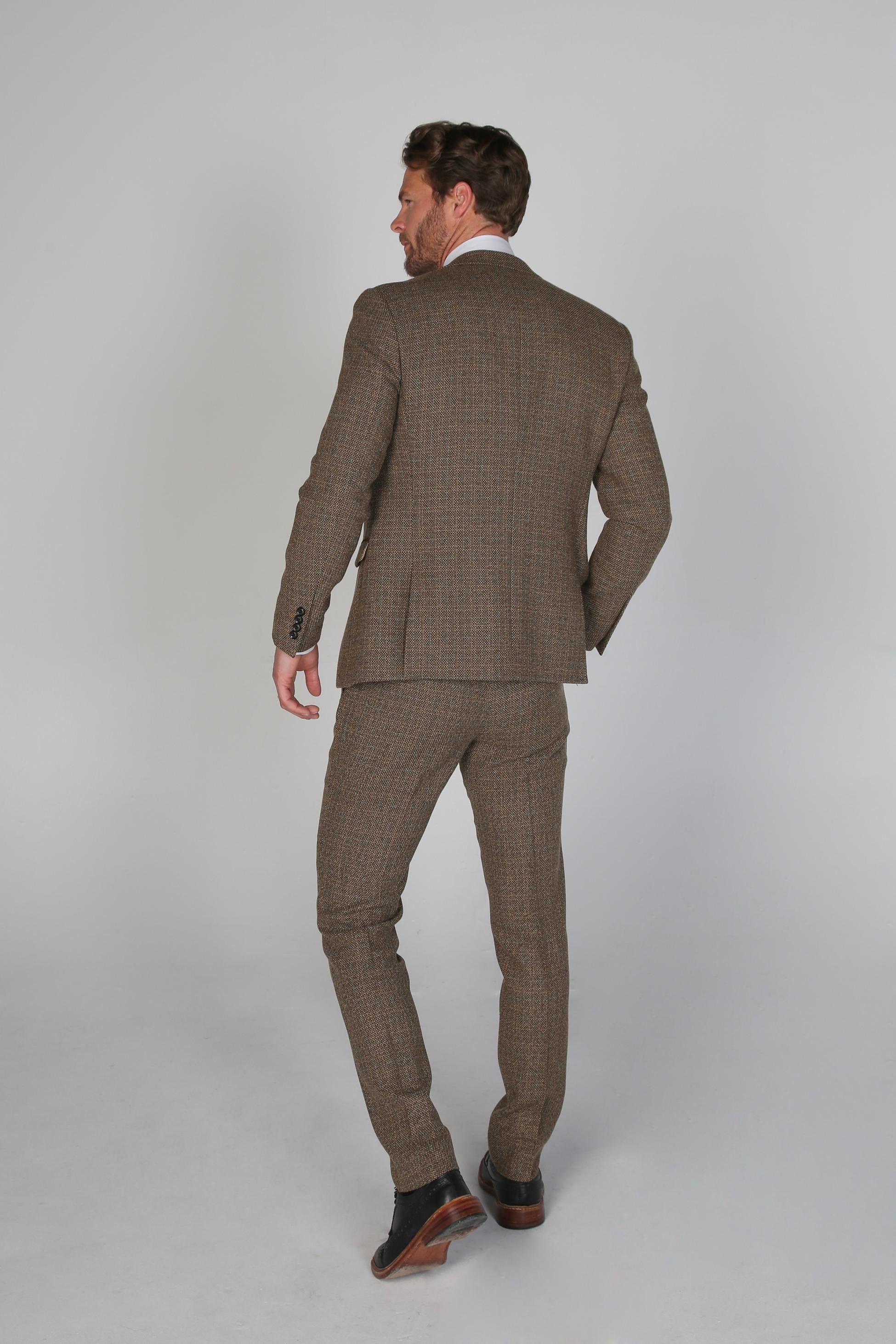 Men'S Tweed-like Formal Trousers - RALPH - Brown - Image 2