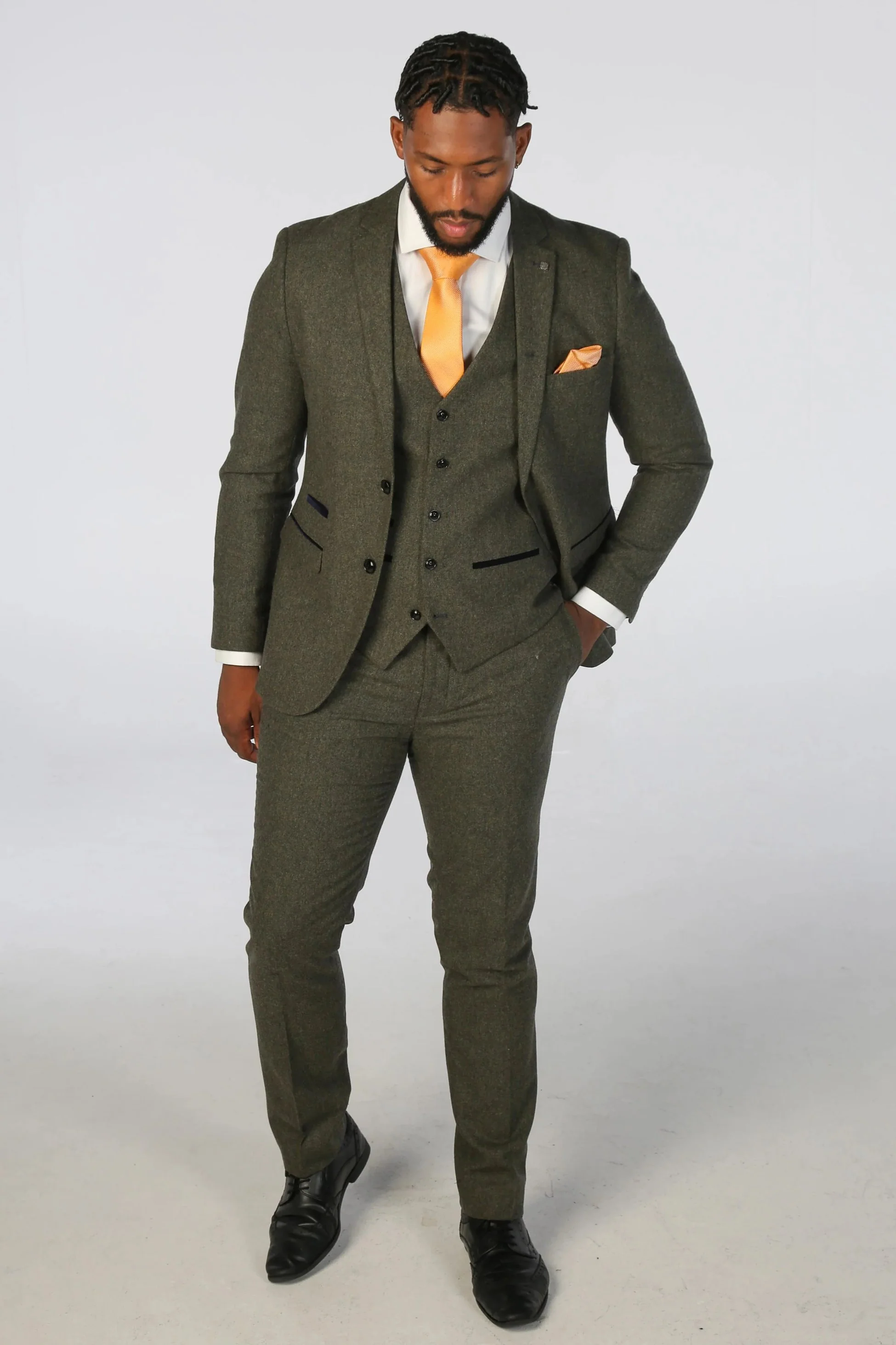Men’s Tweed Wool Suit - OSCAR - Green - Image 2