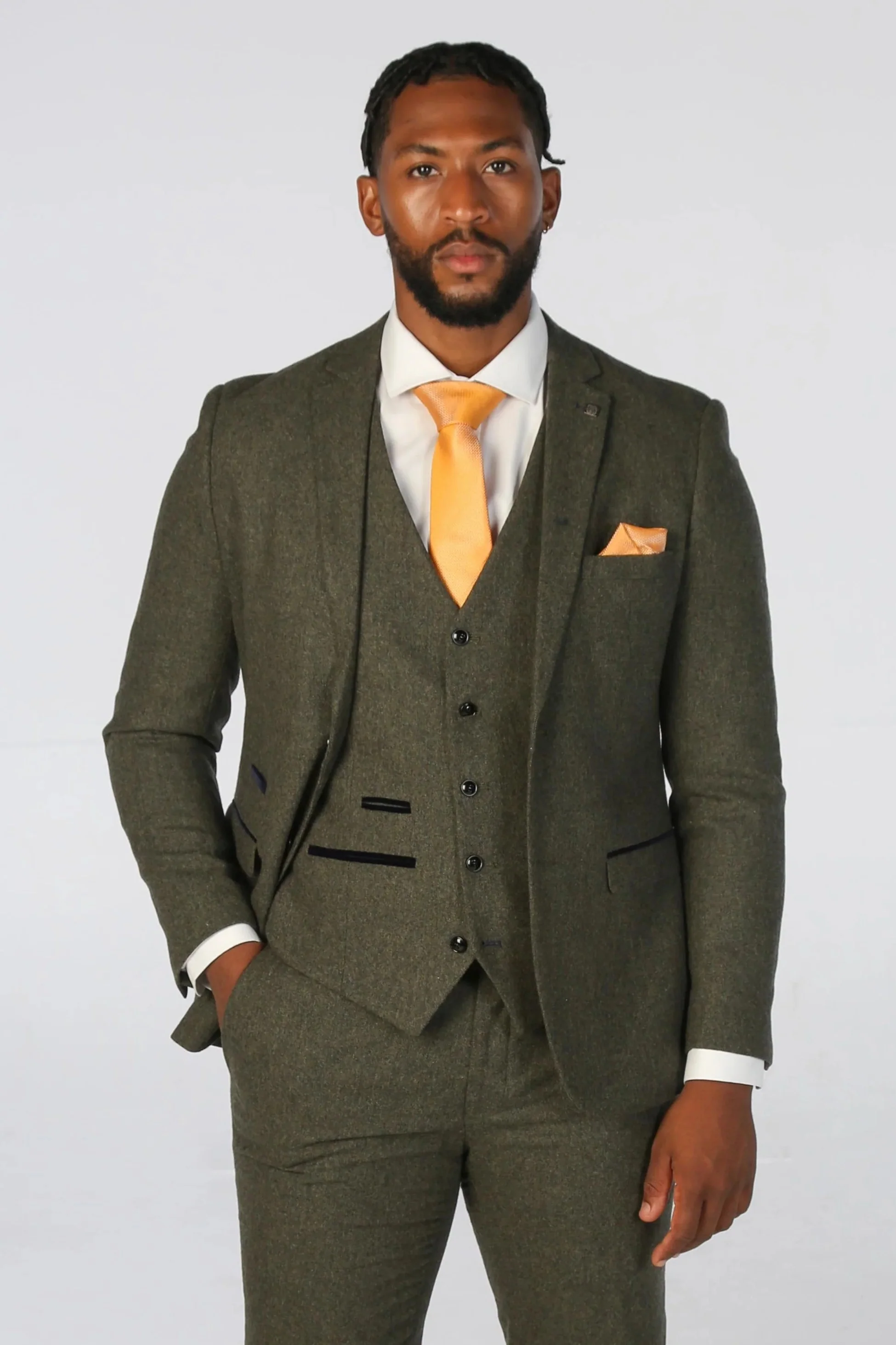 Men’s Tweed Wool Suit Jacket - OSCAR - Green