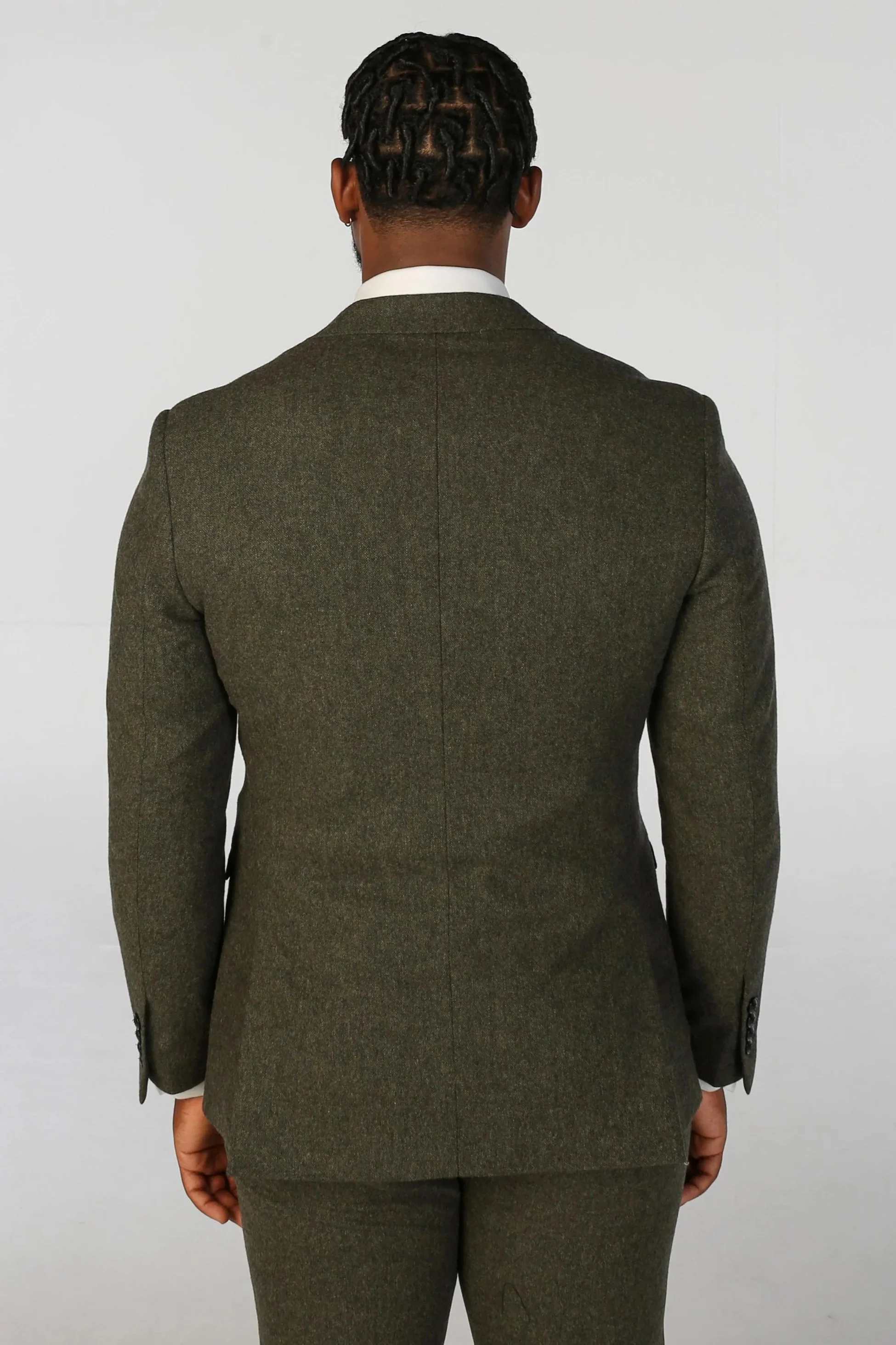 Men’s Tweed Wool Suit Jacket - OSCAR - Green - Image 2
