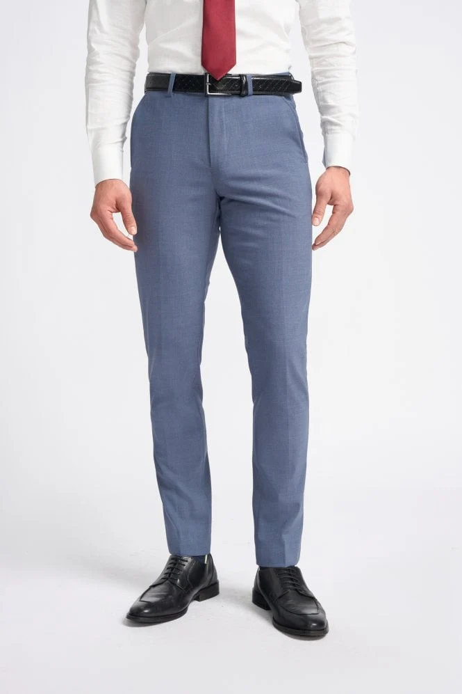 Men’s Wool Mix Double Breasted Slim Fit Suit – VICTORIOUS - Dove - Image 5