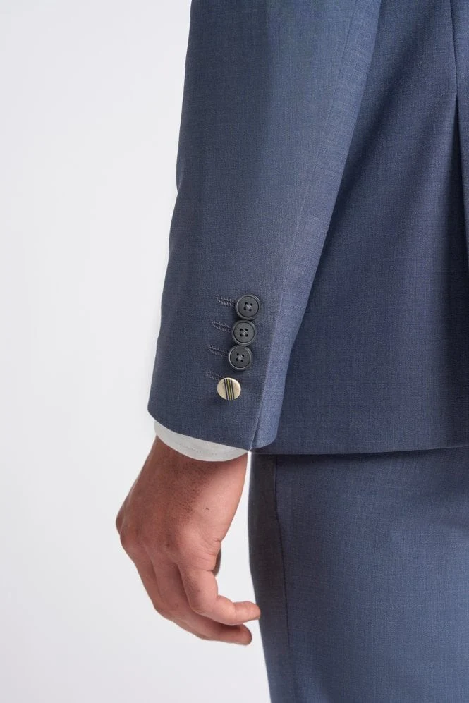Men’s Wool Mix Double Breasted Slim Fit Suit – VICTORIOUS - Dove - Image 7