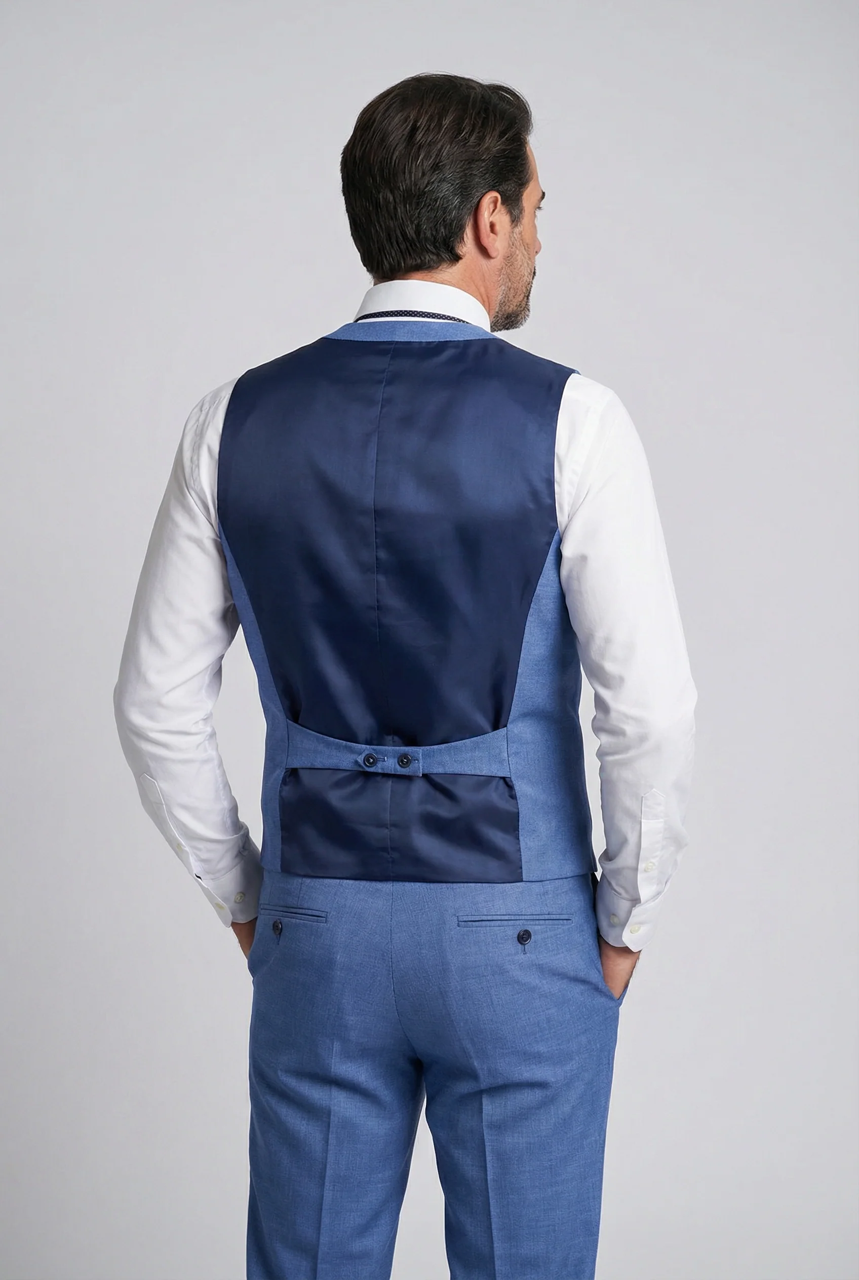 Men's Light Tailored Fit Suit - JAYDEN - Blue - Image 7