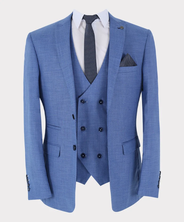 Men's Light Tailored Fit Suit - JAYDEN - Blue - Image 9