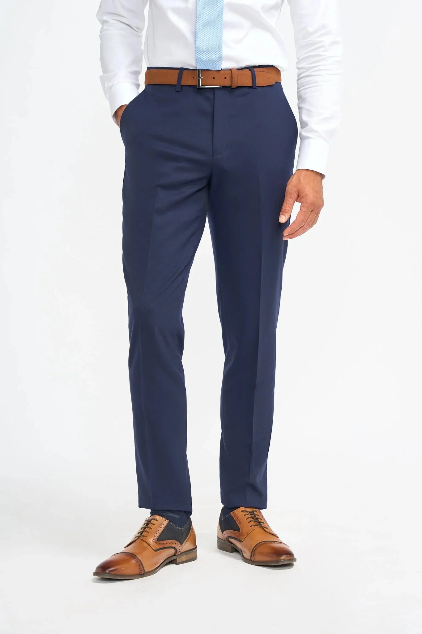Men’s 3-Piece Wool Slim Fit Formal Suit - James - Navy Blue - Image 6