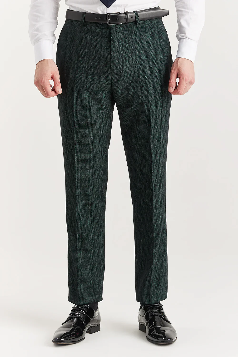 Father & Son Matching Glen Check Tweed 3-Piece Suit Set - Regent - Olive Green - Image 7