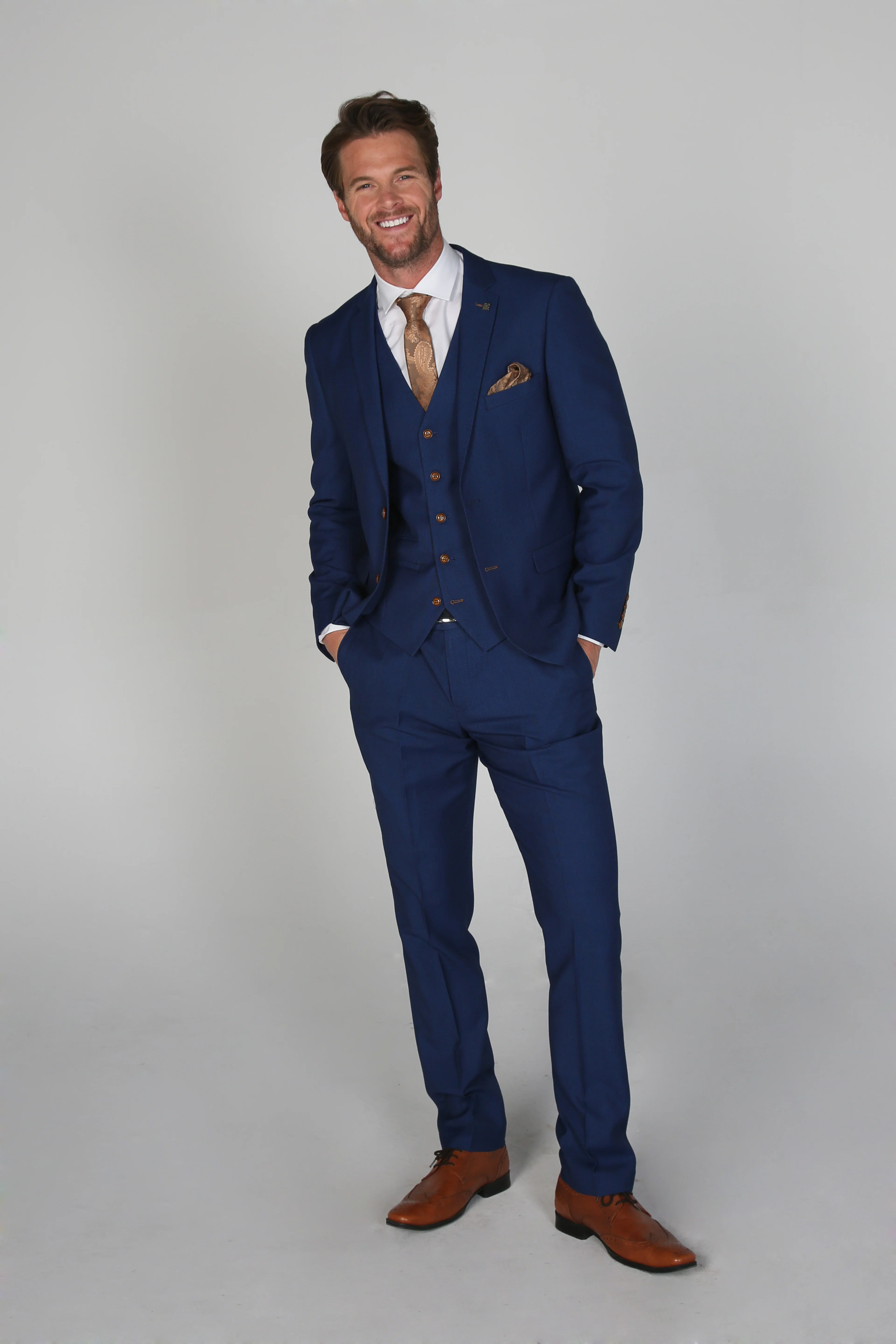 Father & Son Matching Tailored Fit 3-Piece Suit Set - Mayfair - Royal Blue - Image 2