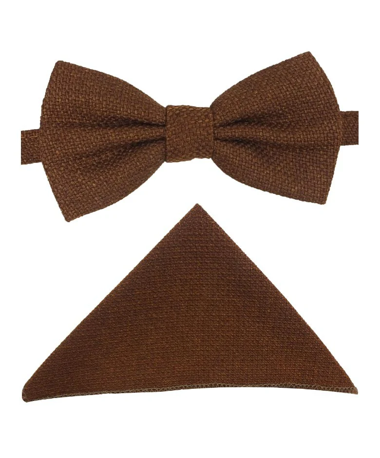Boys & Men's Tweed Pocket Handkerchief - Cinnamon Brown - Image 2