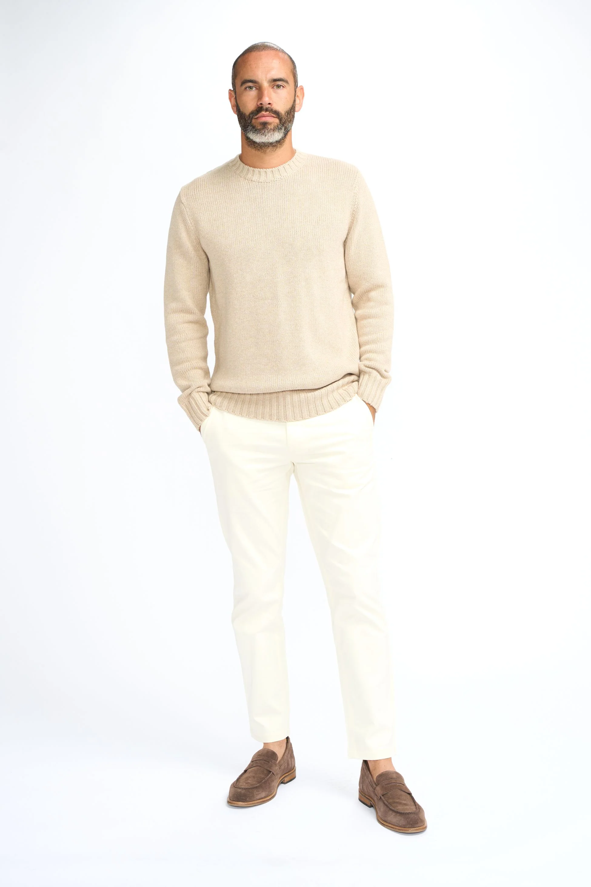 Men’s Classic Knit Pullover Jumper - FARREL - Fawn Brown - Image 3