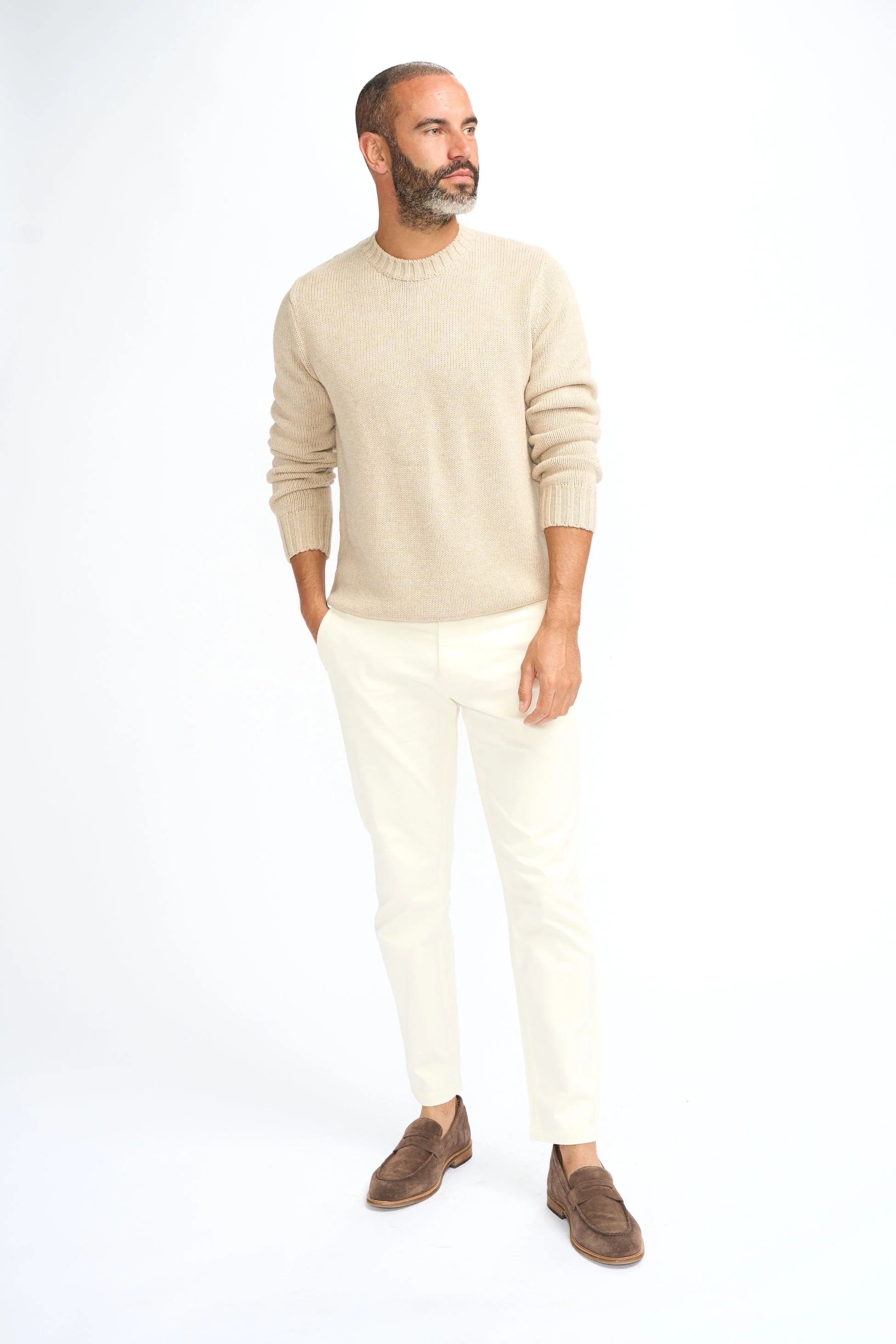 Men’s Classic Knit Pullover Jumper - FARREL - Fawn Brown - Image 4
