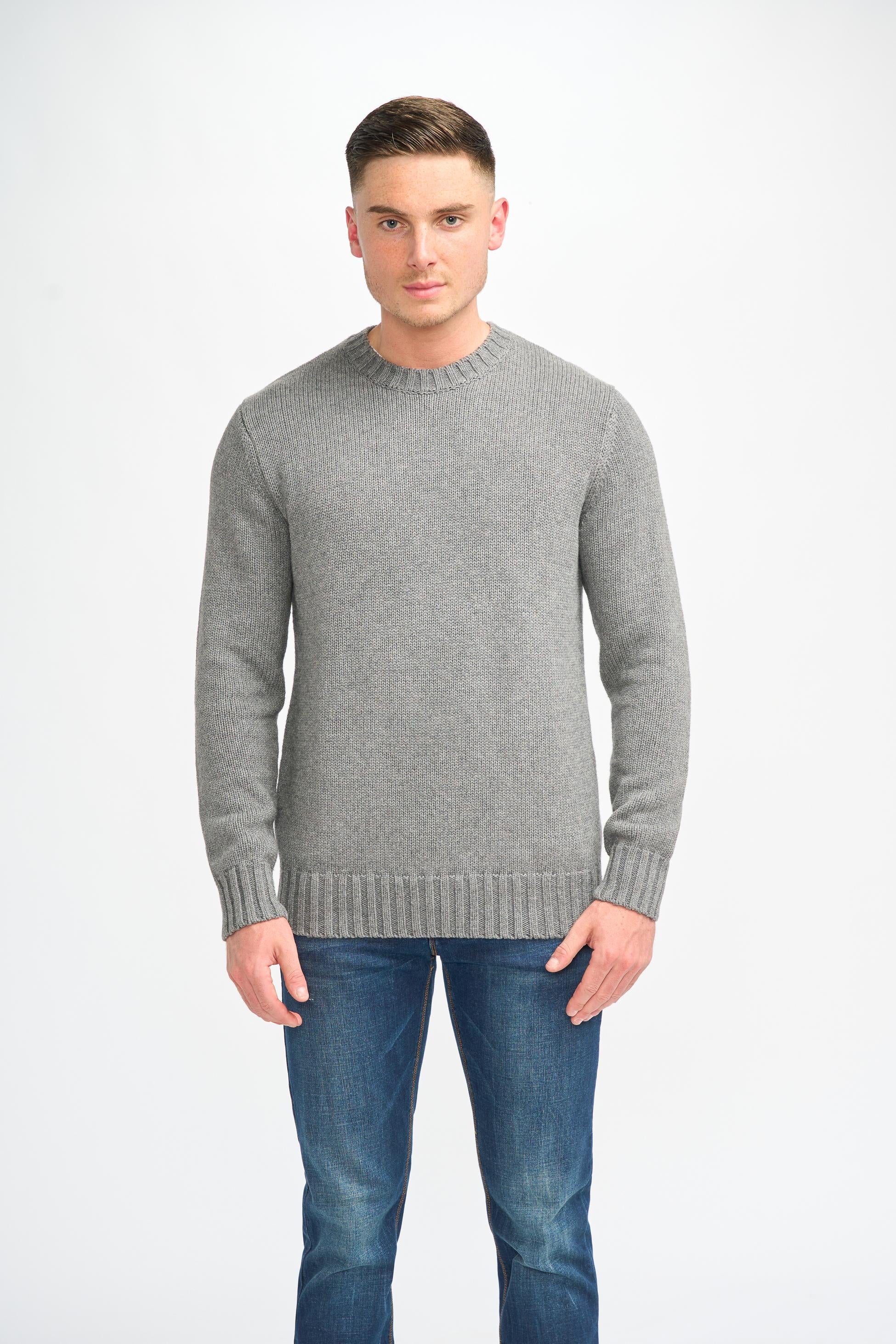 Men’s Classic Knit Pullover Jumper - FARREL - Grey - Image 3