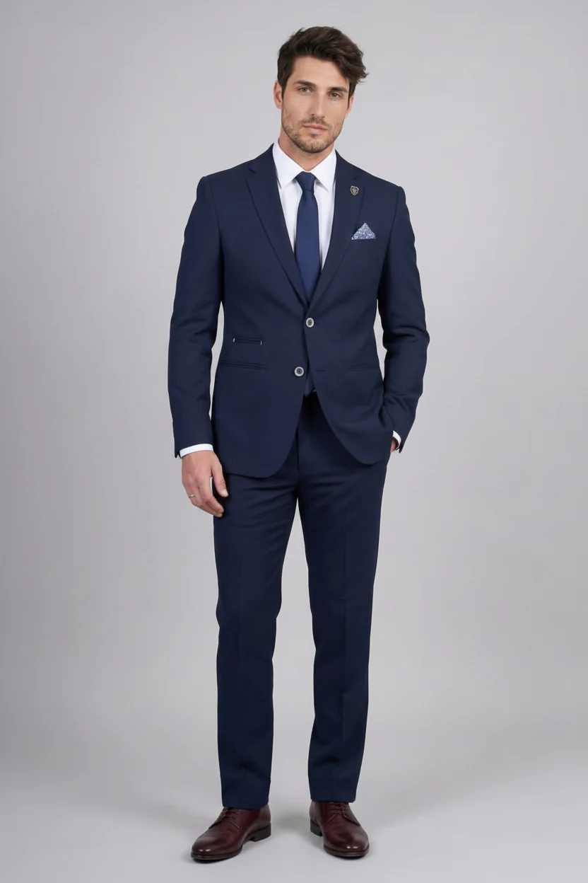 Men’s 2-Piece Cotton-Linen Formal Suit - GIOVANNI NAVY - Image 2