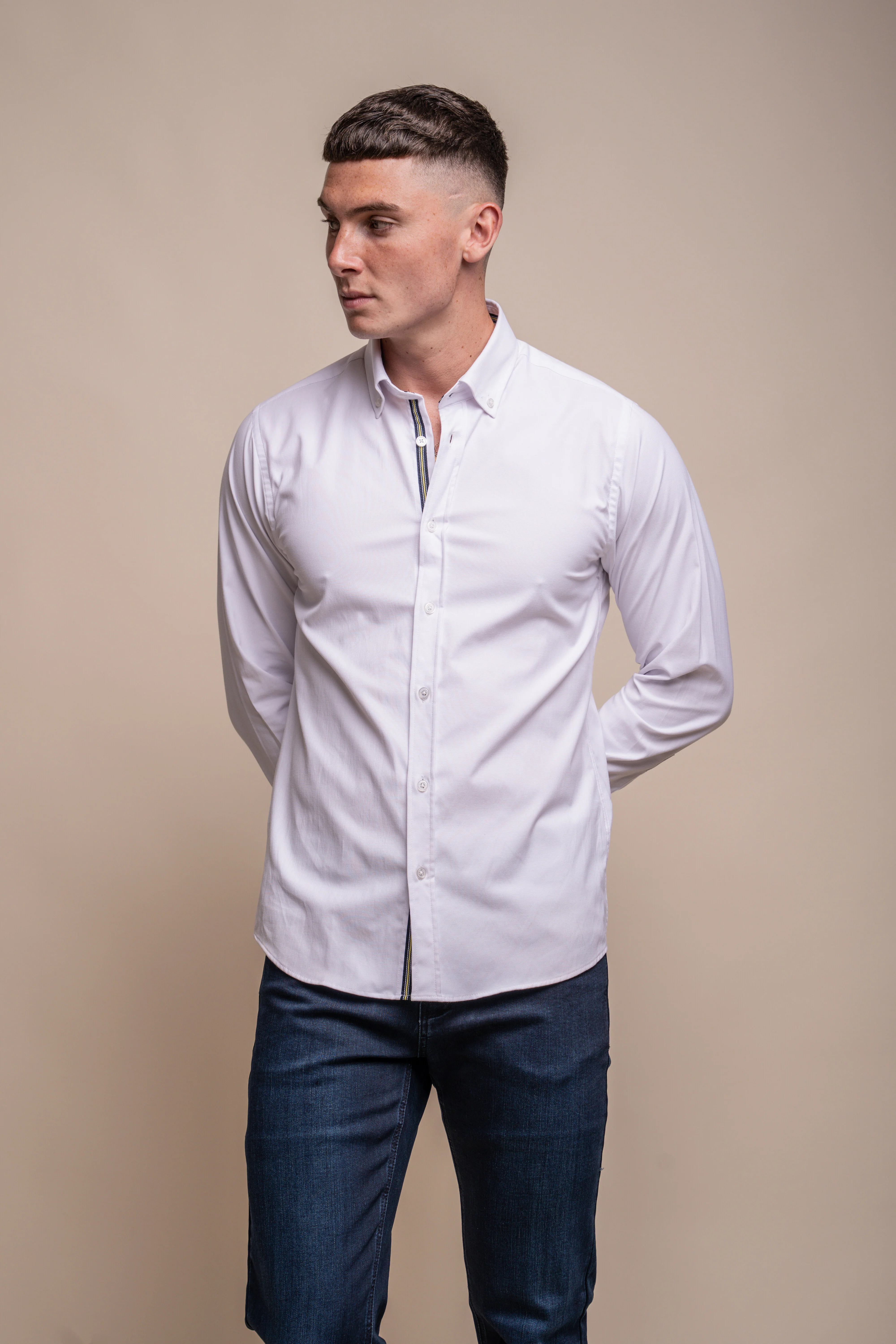 Men's Cotton Casual Shirt - Tessa - White