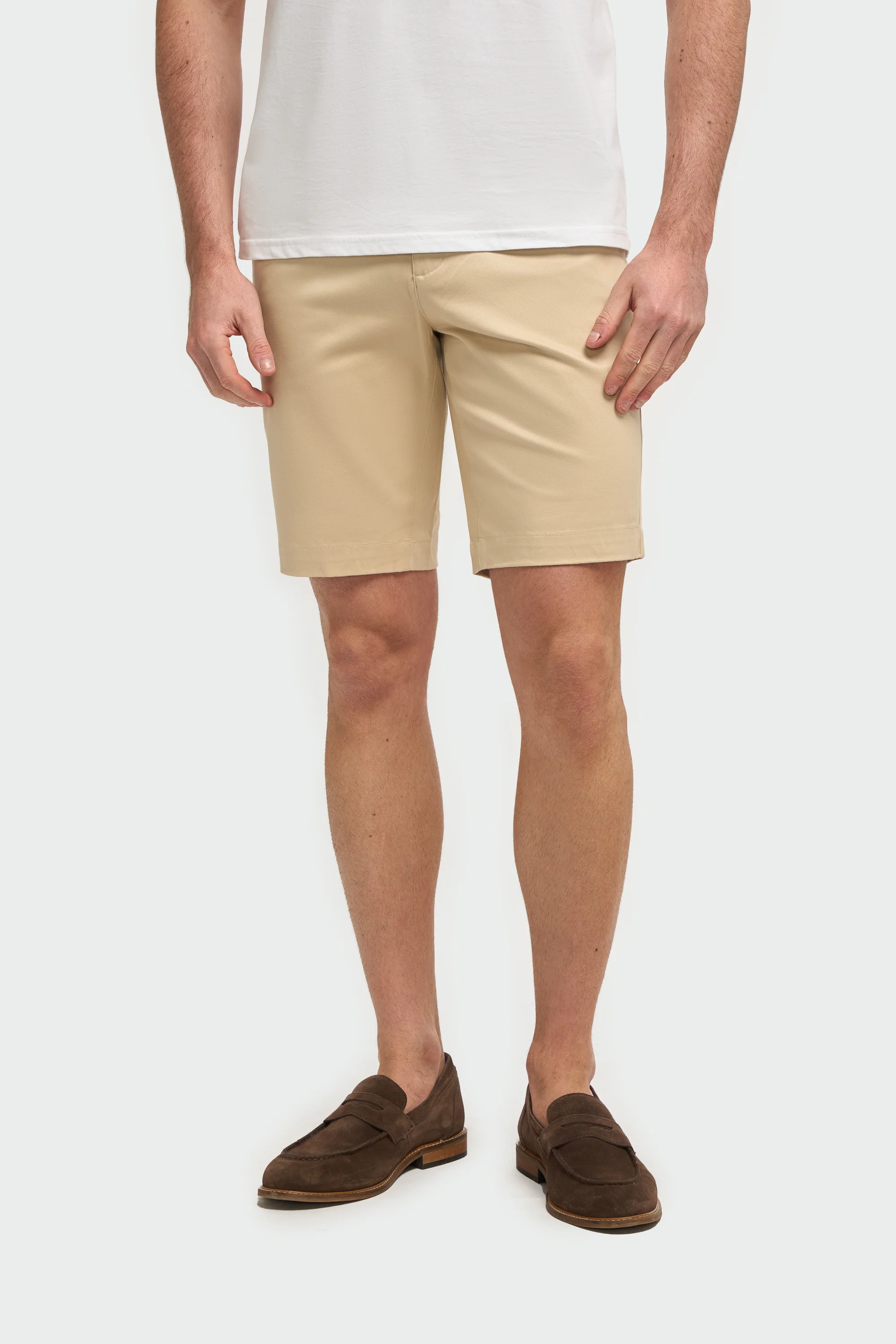 Men's Cotton Casual Slim Fit Chino Shorts - DAKOTA - Beige