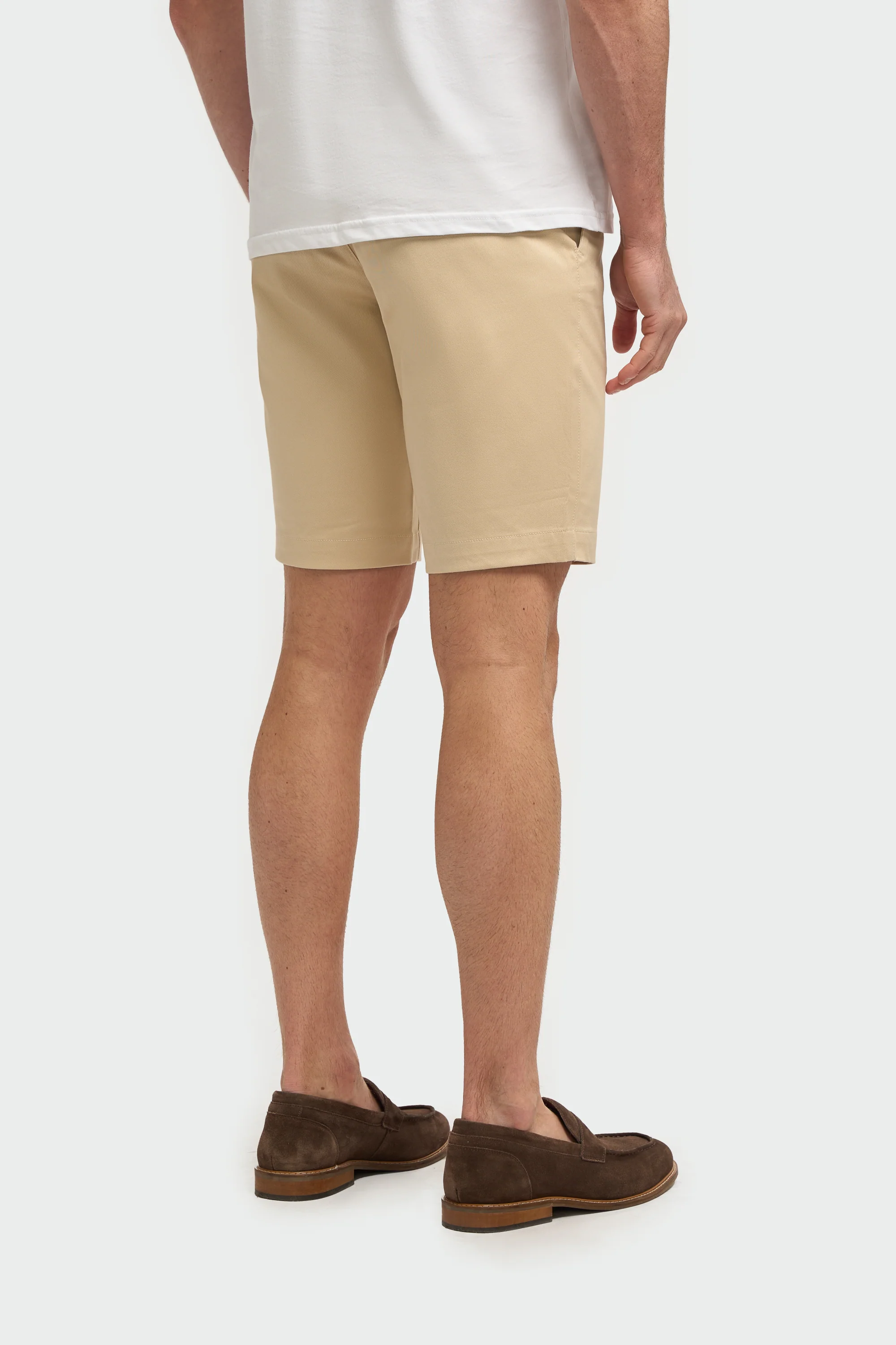 Men's Cotton Casual Slim Fit Chino Shorts - DAKOTA - Beige - Image 3