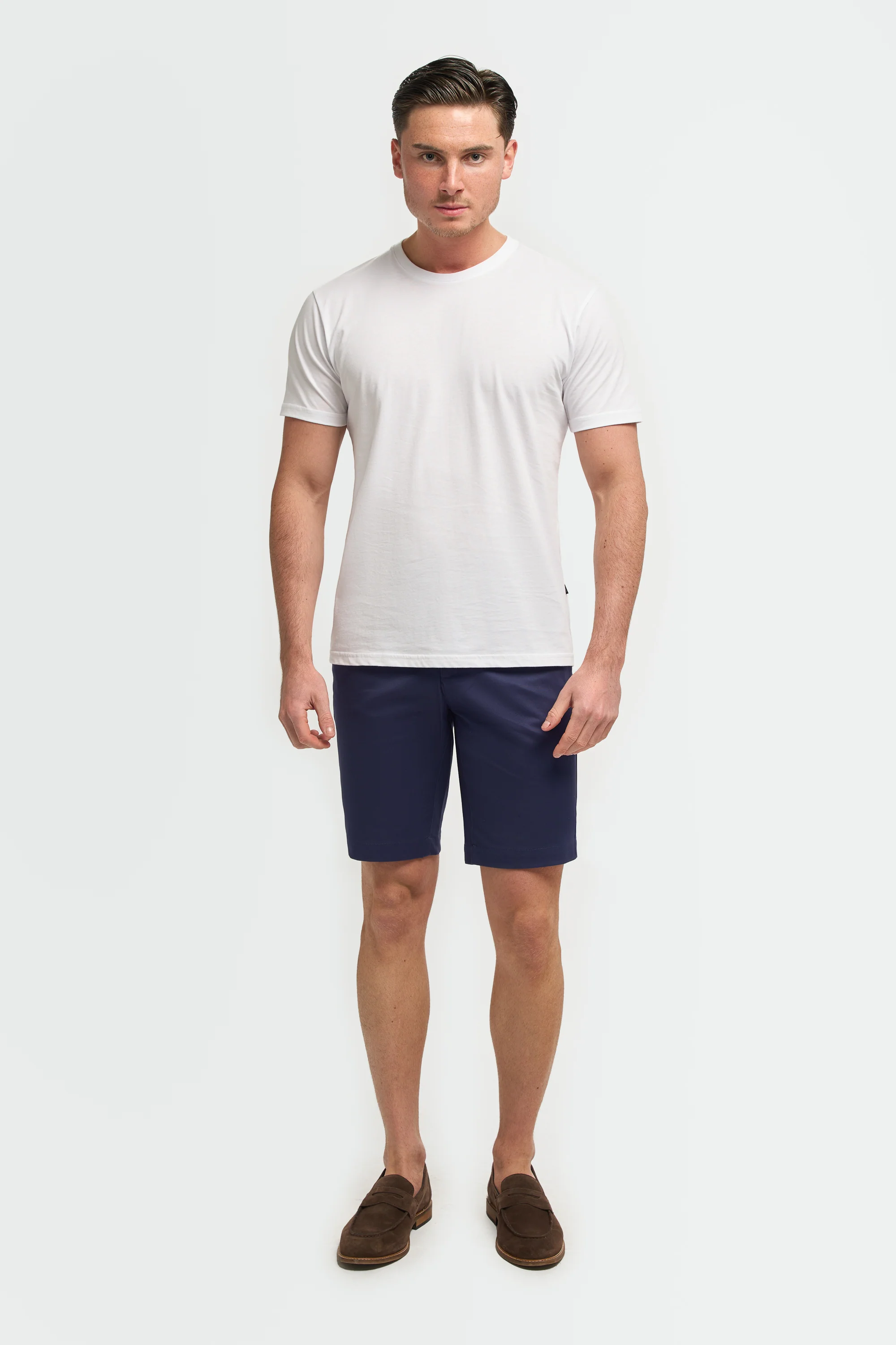 Men's Cotton Casual Slim Fit Chino Shorts - DAKOTA - Ink - Image 2