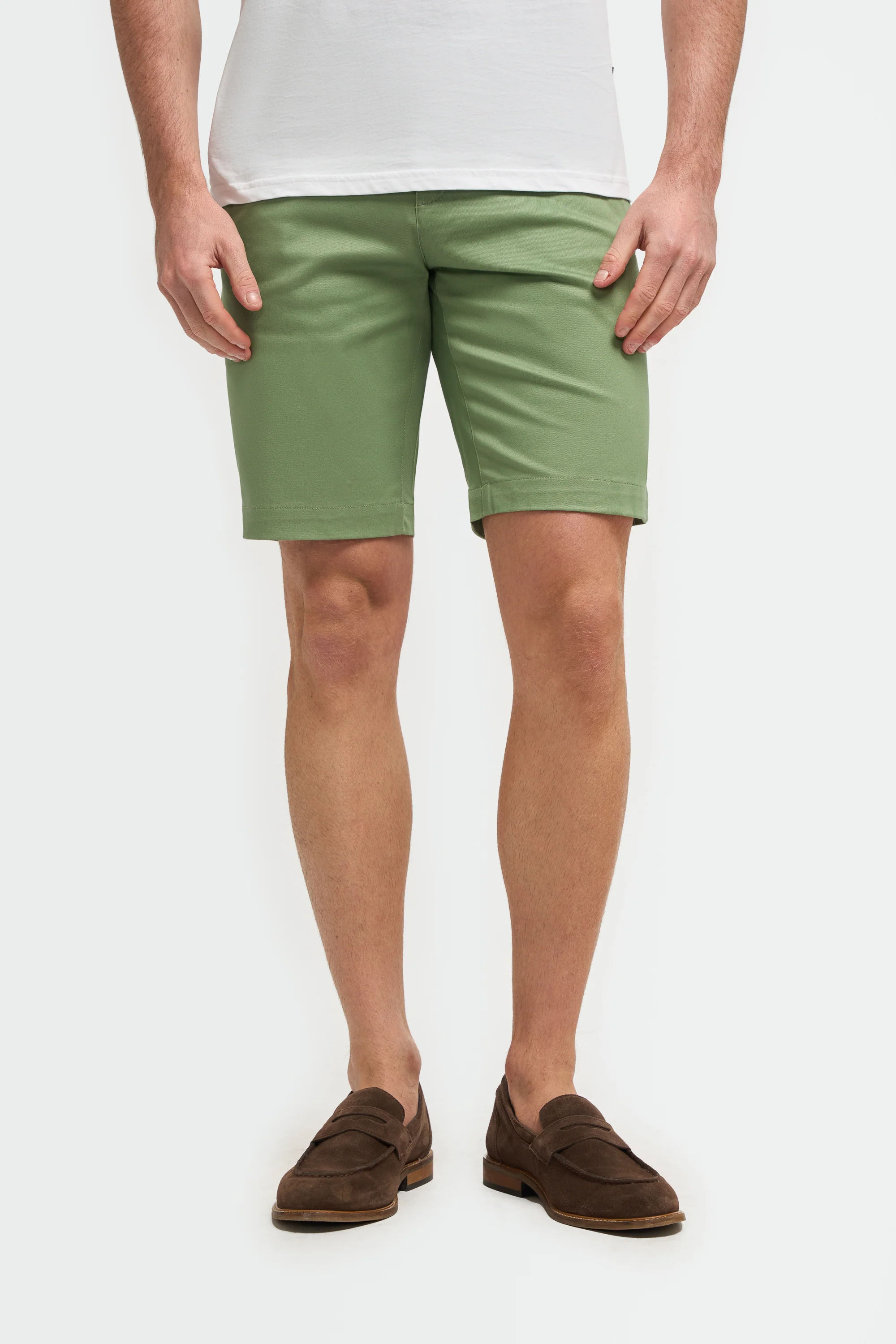 Men's Cotton Casual Slim Fit Chino Shorts - DAKOTA - Jade
