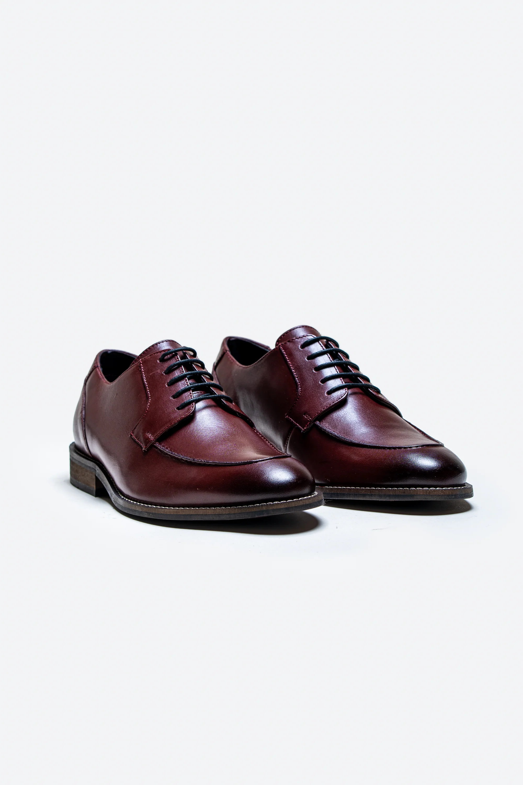 Men's Derby Lace Up Formal Shoes - BERLIN - Bordo