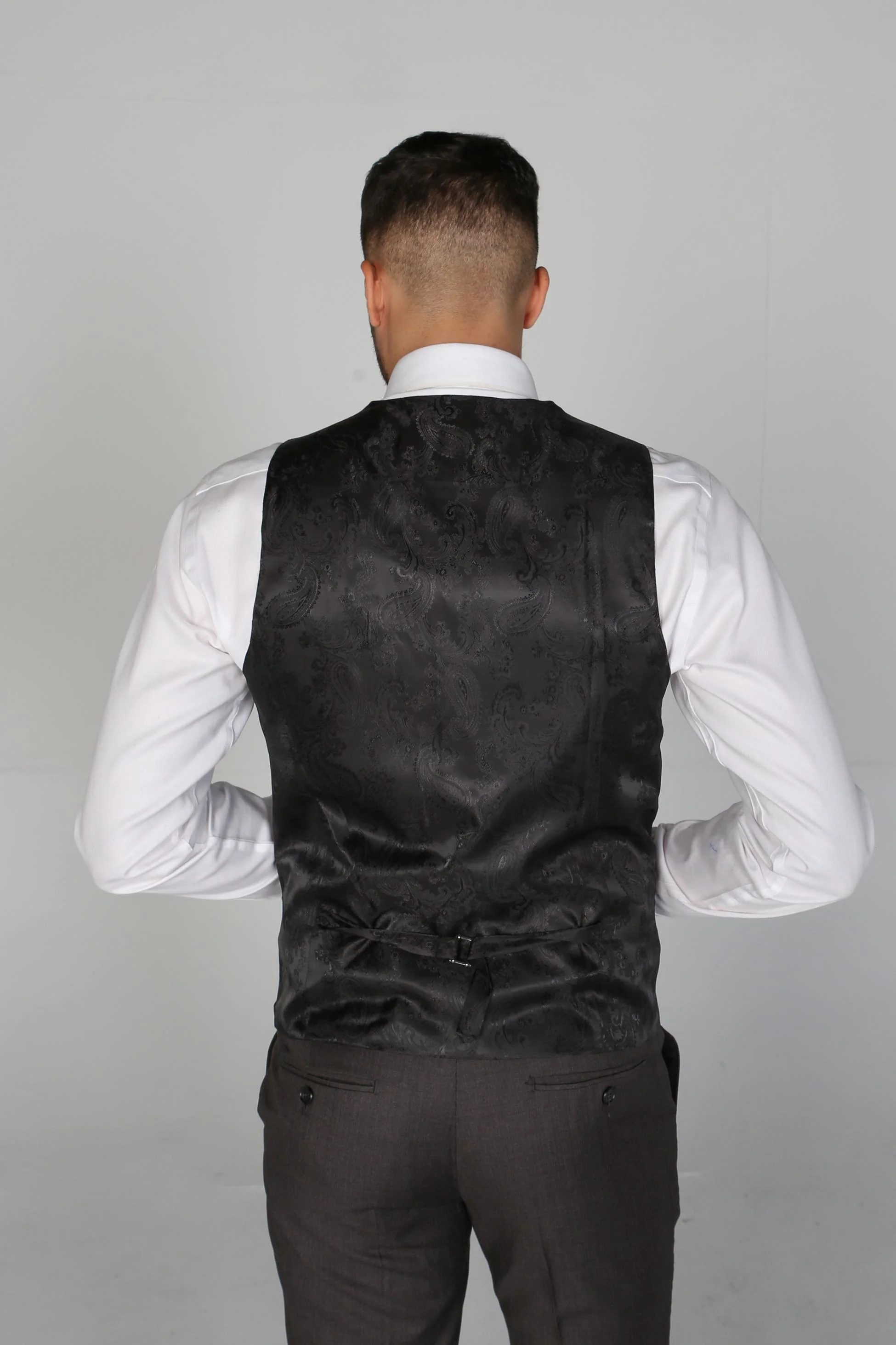 Men's Tailored Fit Formal Suit  - CHARLES - Charcoal Grey - Image 6